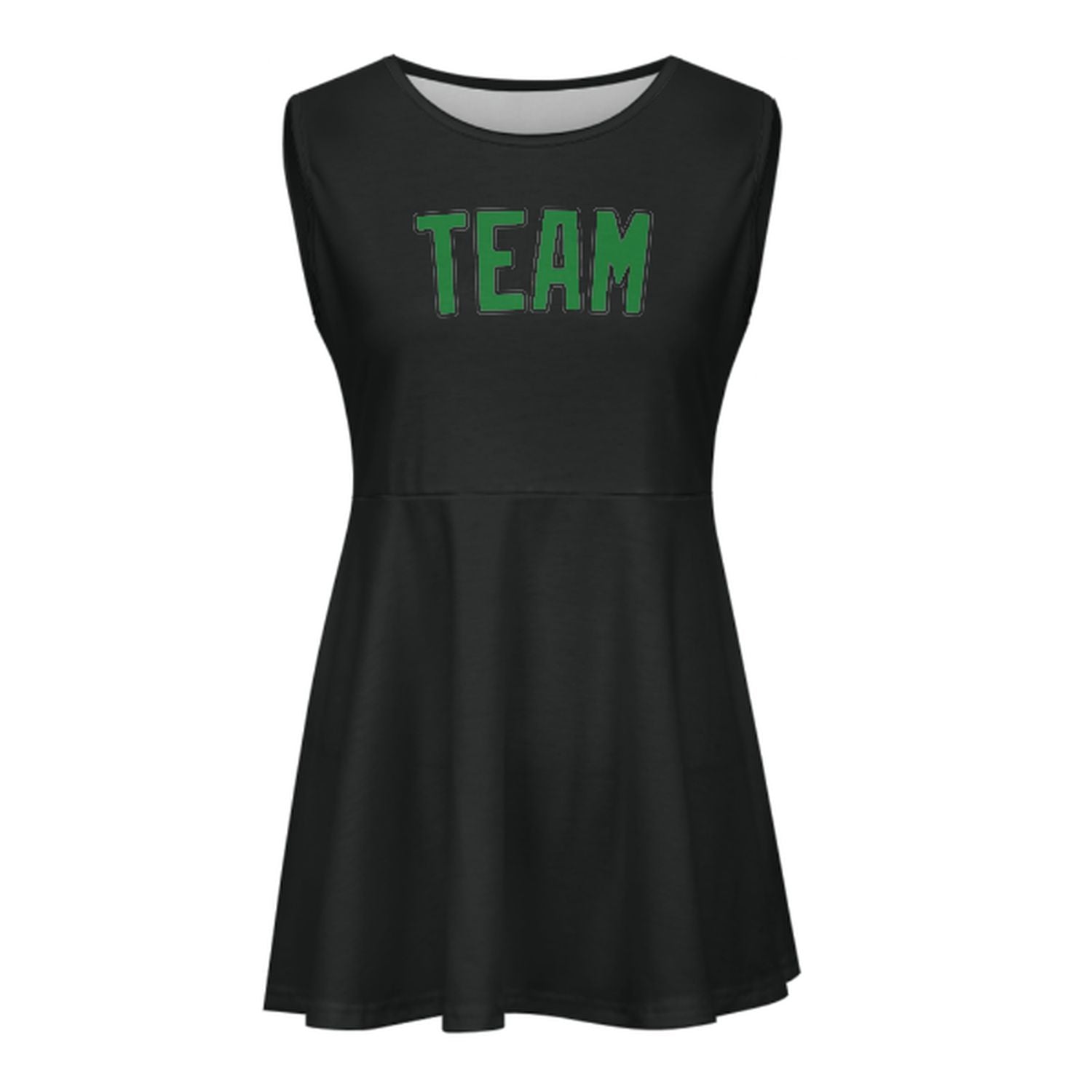 Maßgeschneidertes Schwarz Smaragdgrün Cheerleader-Kleid