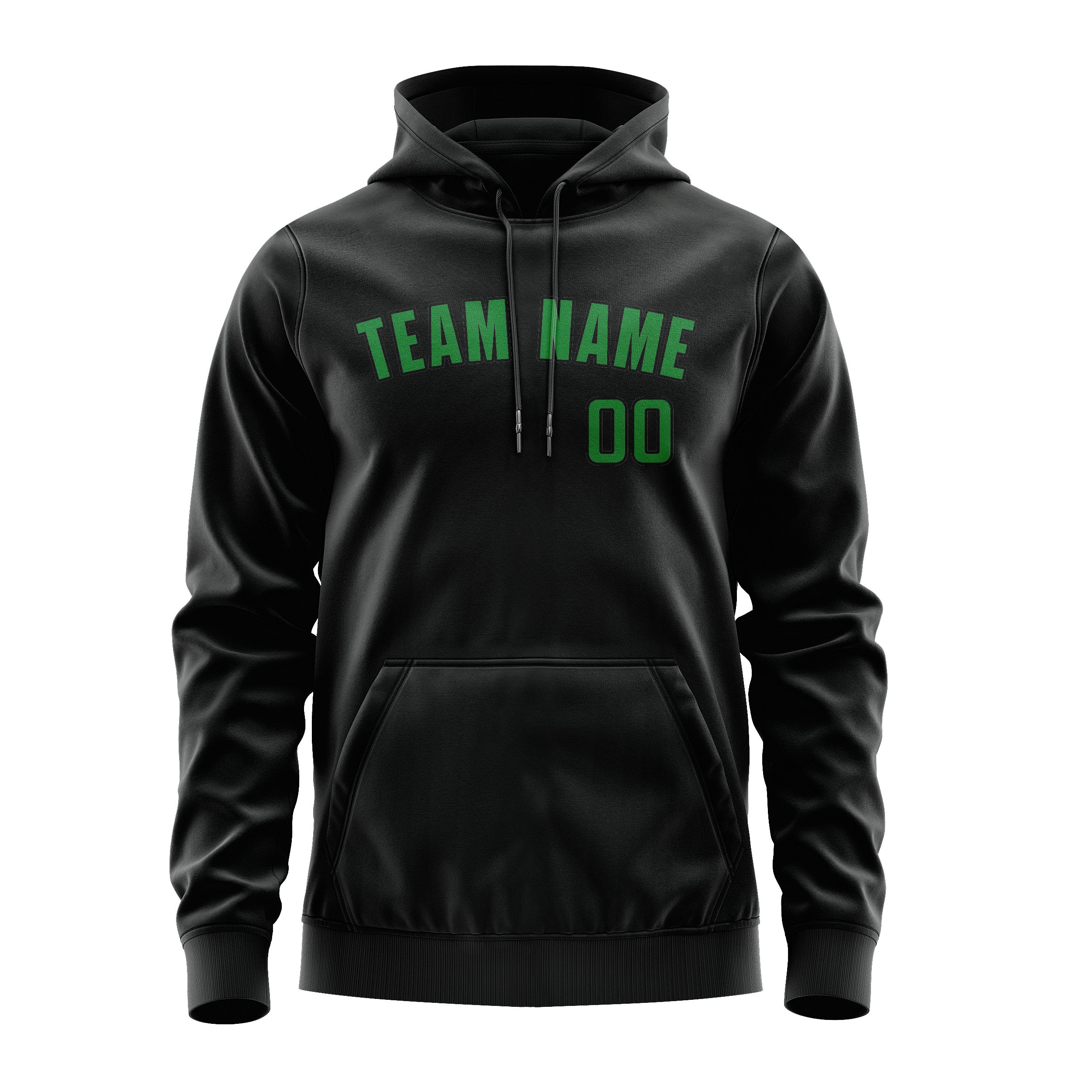 Maßgeschneidertes Schwarz Smaragdgrün Hoodie