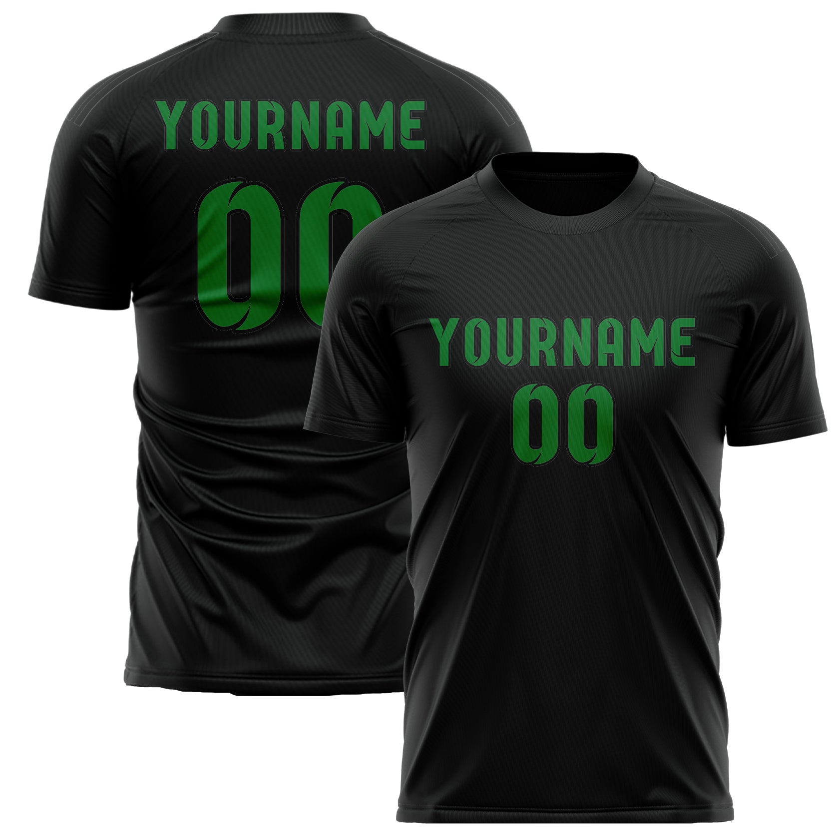 Benutzerdefiniertes Professionelles Schwarz Smaragdgrün Fußballtrikot