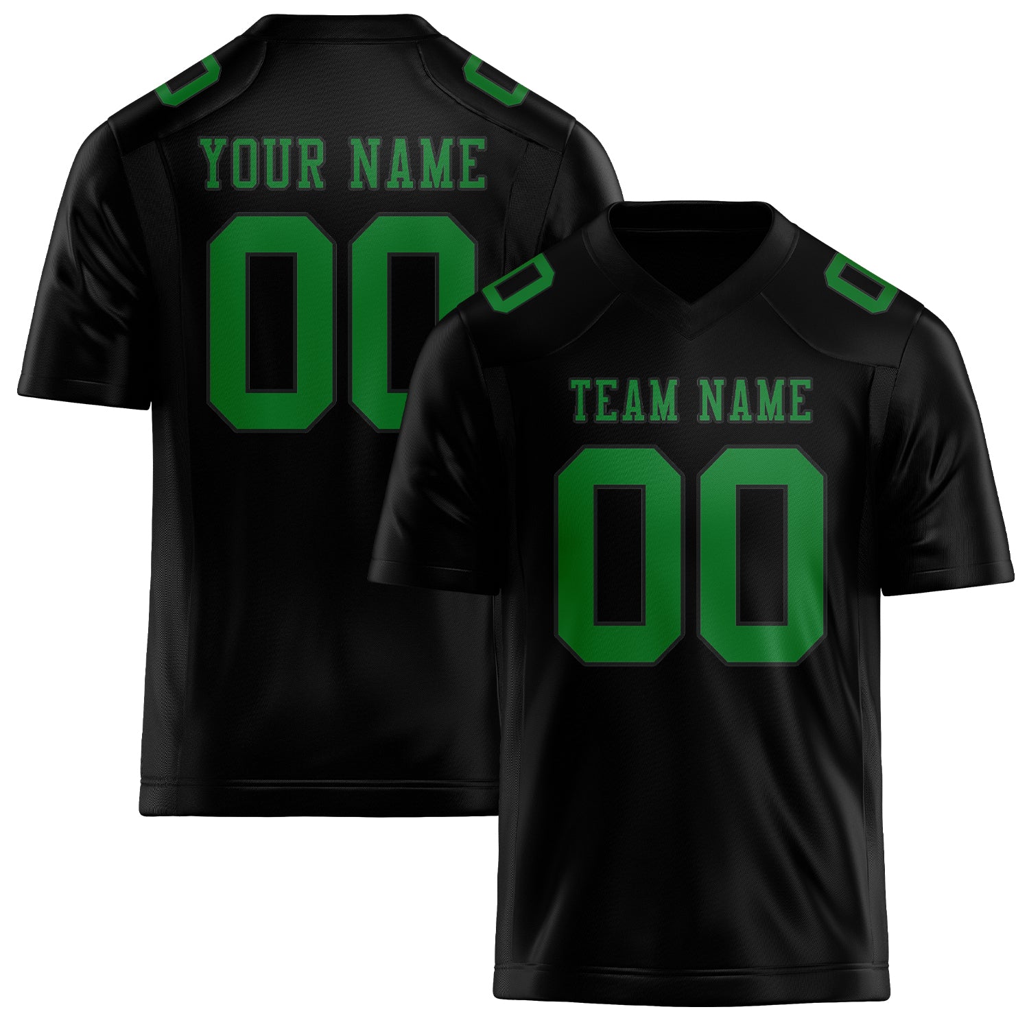 Maßgeschneidertes Professionelles Schwarz Smaragdgrün Rugbytrikot