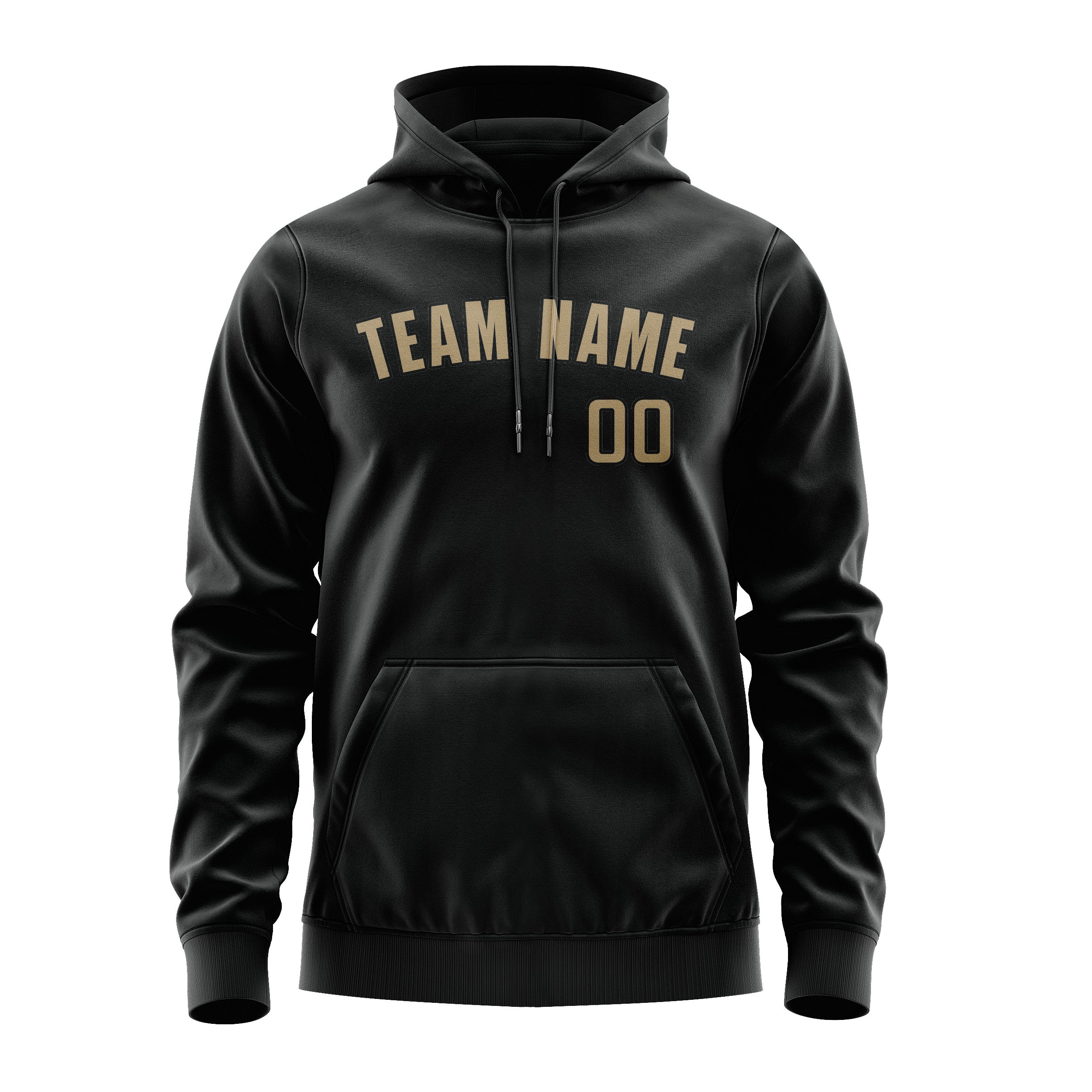 Maßgeschneidertes Schwarz Hellkhaki Hoodie