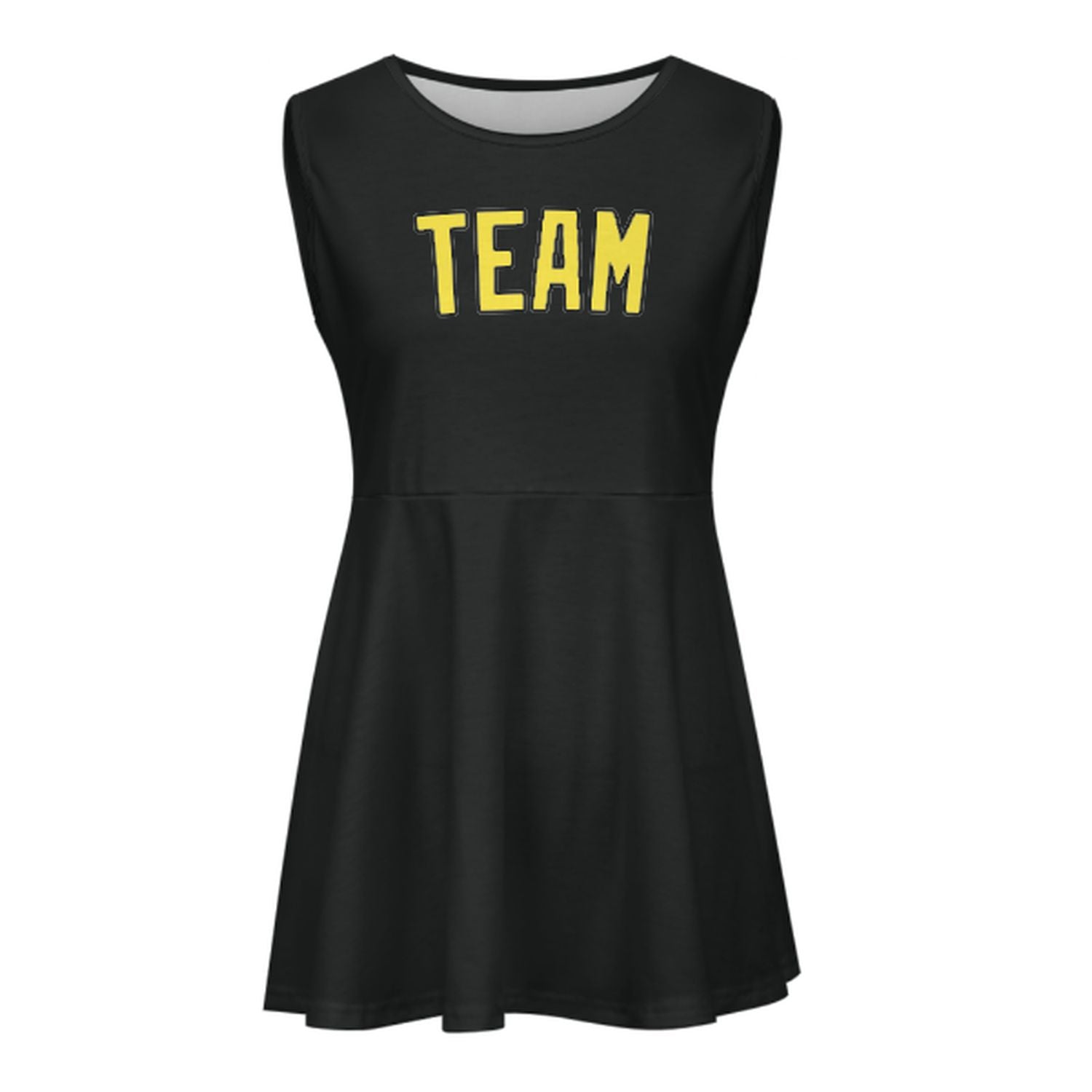 Maßgeschneidertes Schwarz Blassgelb Cheerleader-Kleid