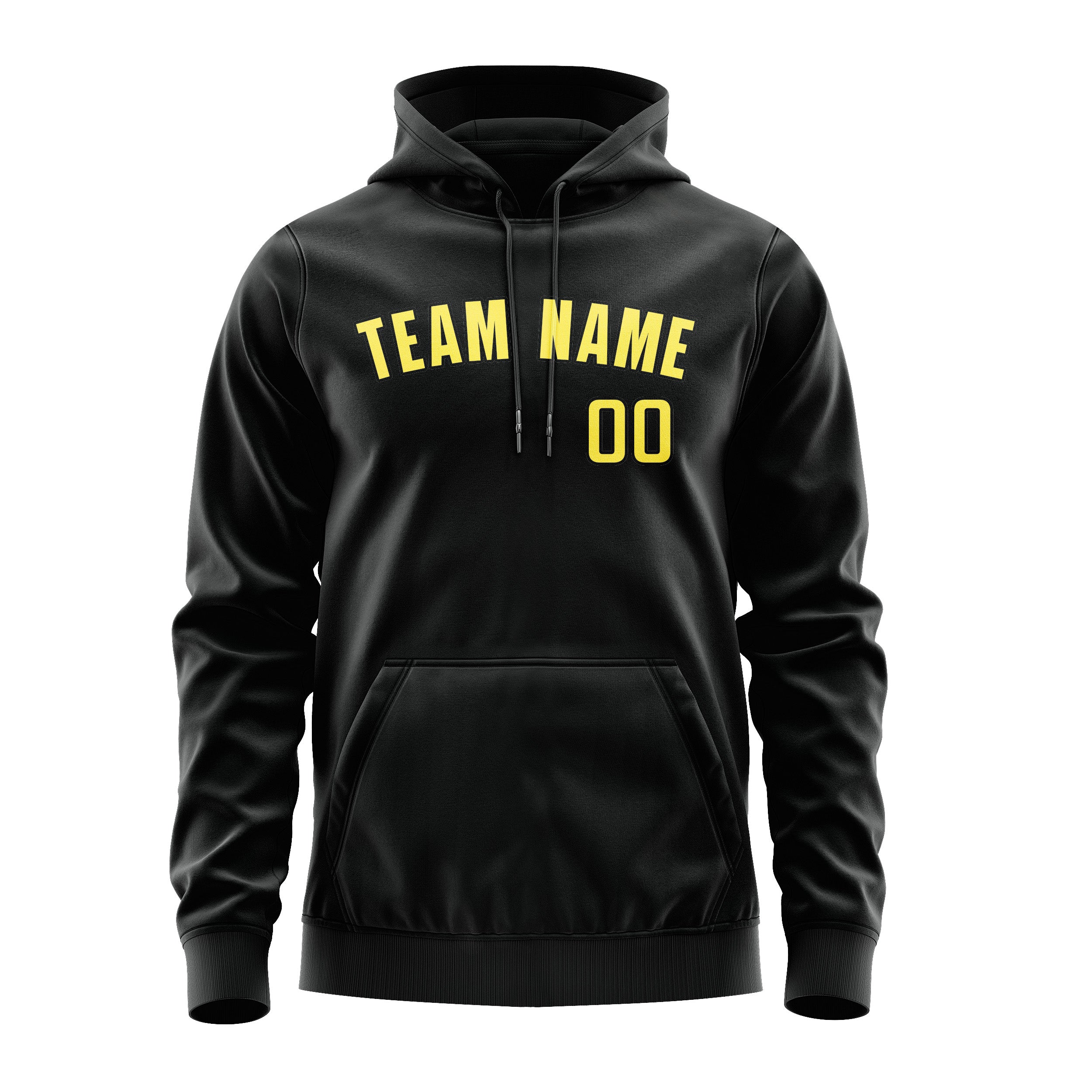 Maßgeschneidertes Schwarz Blassgelb Hoodie
