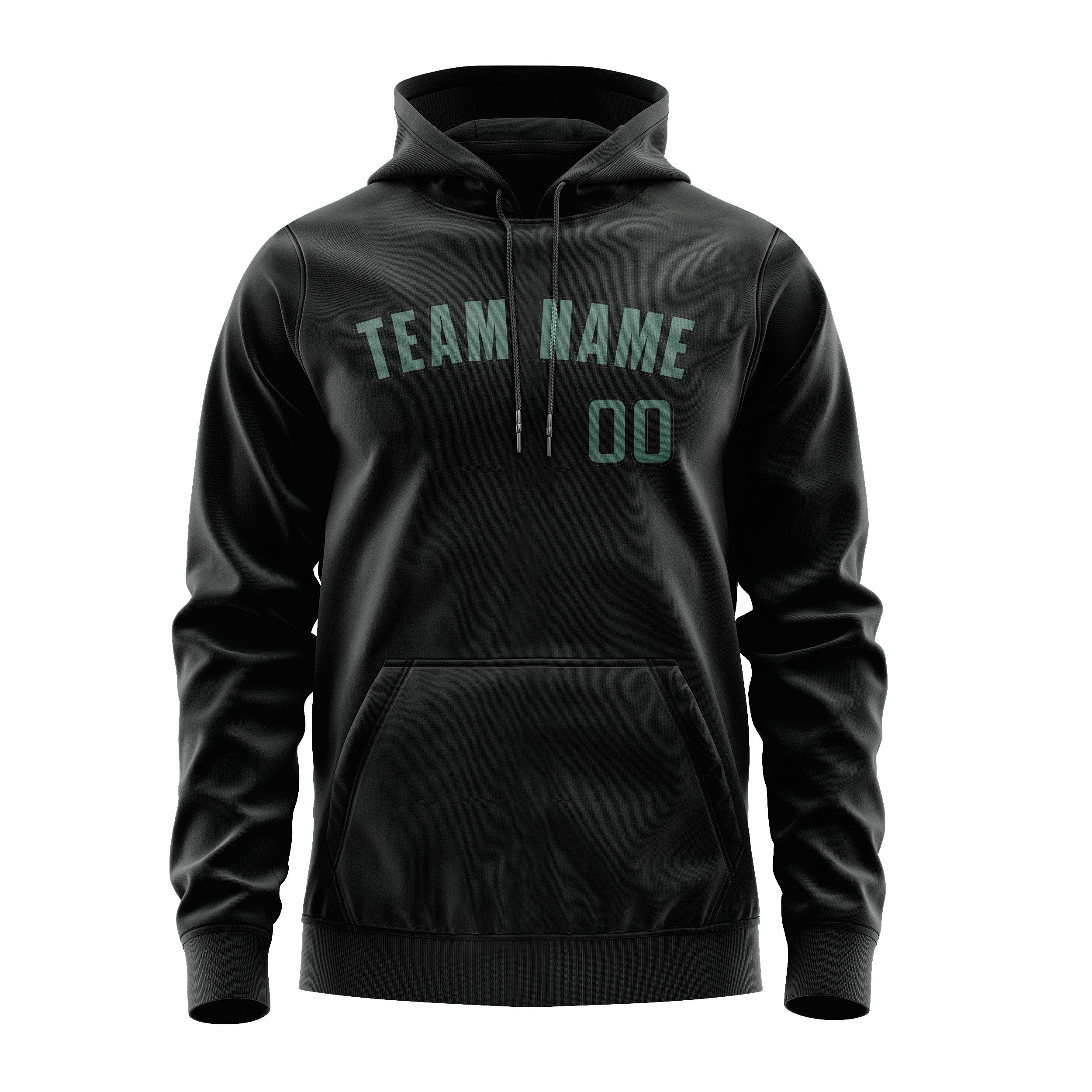 Maßgeschneidertes Schwarz Blaugrün Hoodie