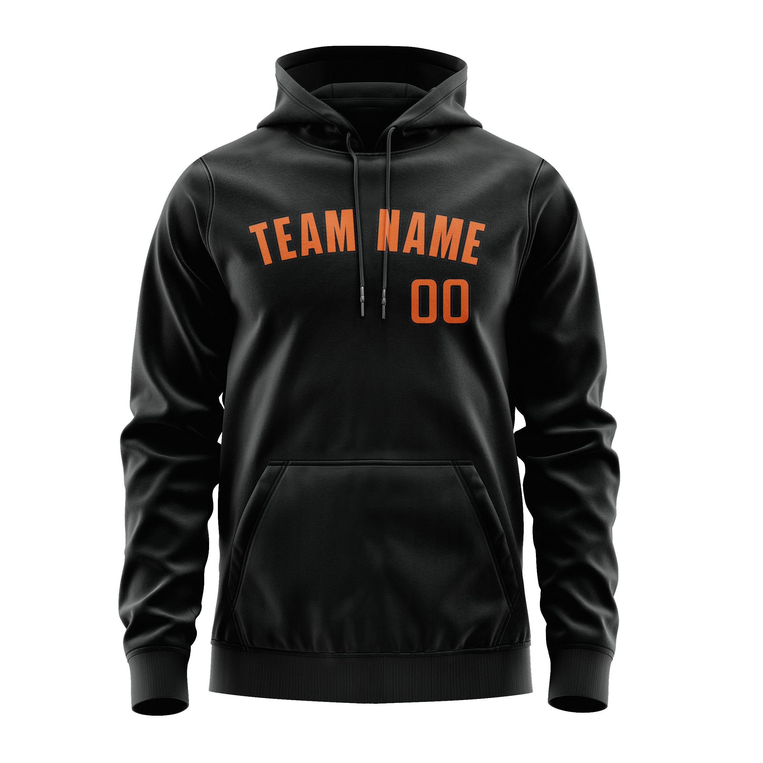 Maßgeschneidertes Schwarz Orange Hoodie