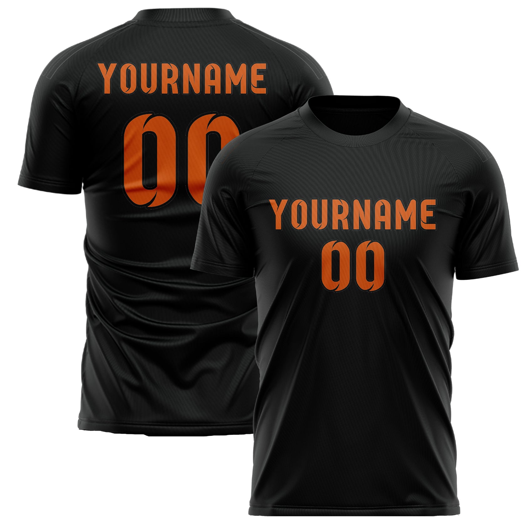 Benutzerdefiniertes Professionelles Schwarz Orange Fußballtrikot