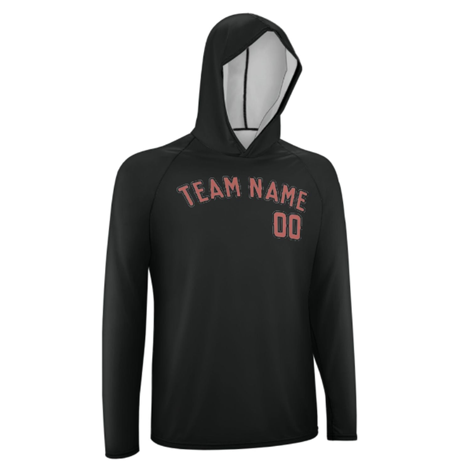 Maßgeschneidertes Schwarz Kupferrose UV-Hoodie