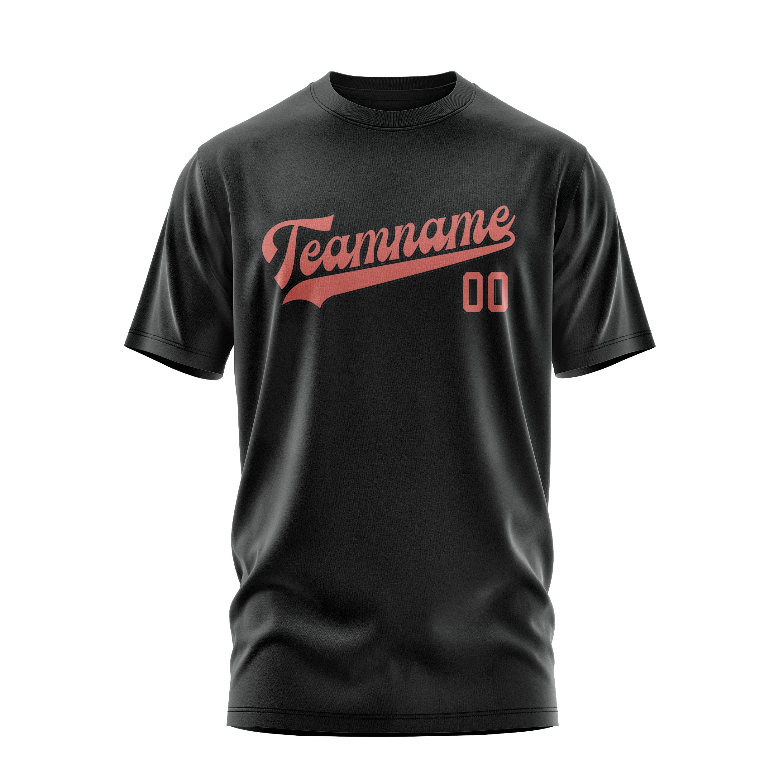 Maßgeschneidertes Schwarz Kupferrose T-Shirt