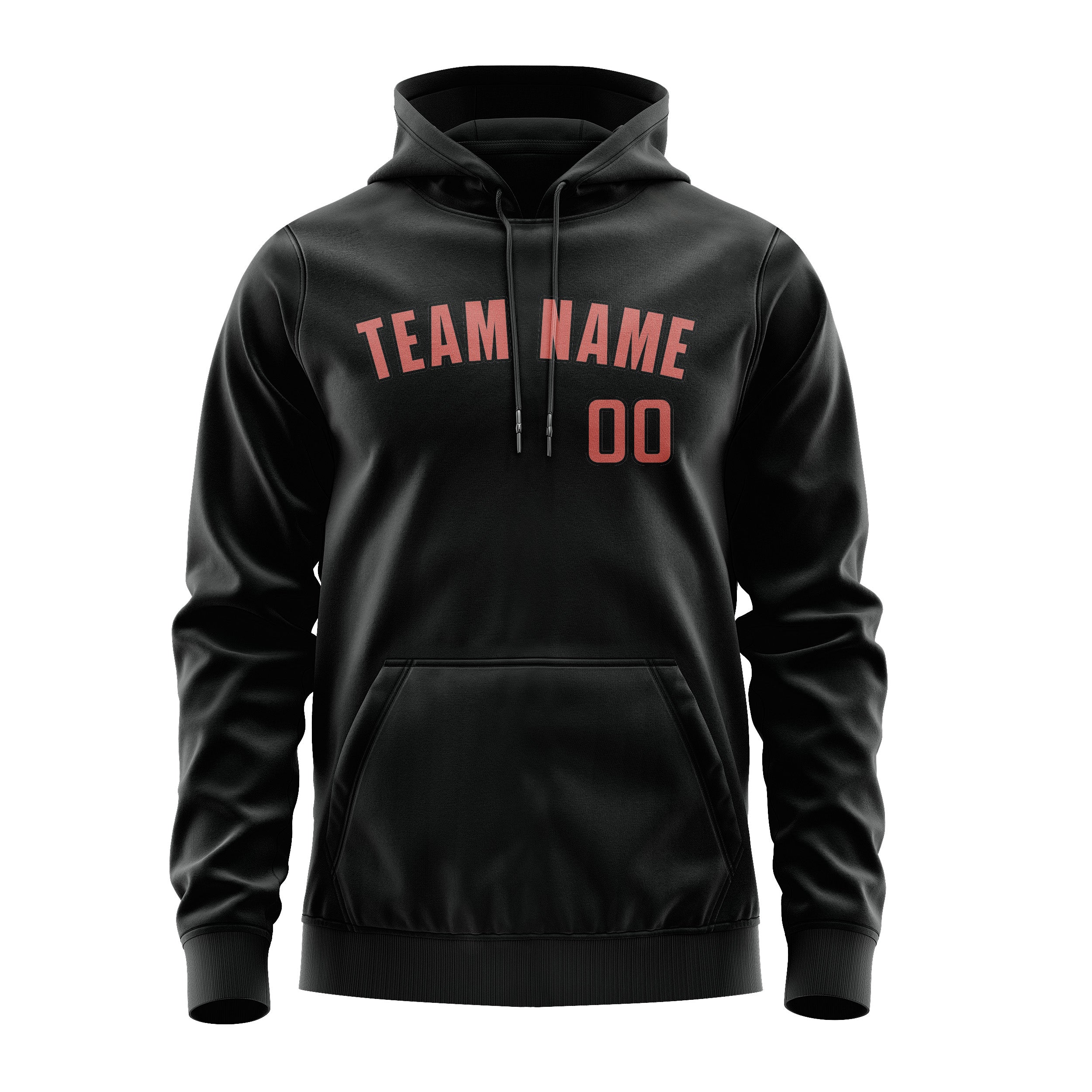 Maßgeschneidertes Schwarz Kupferrose Hoodie