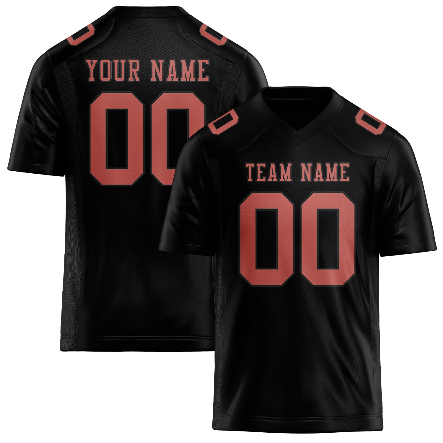 Maßgeschneidertes Professionelles Schwarz Kupferrose Rugbytrikot