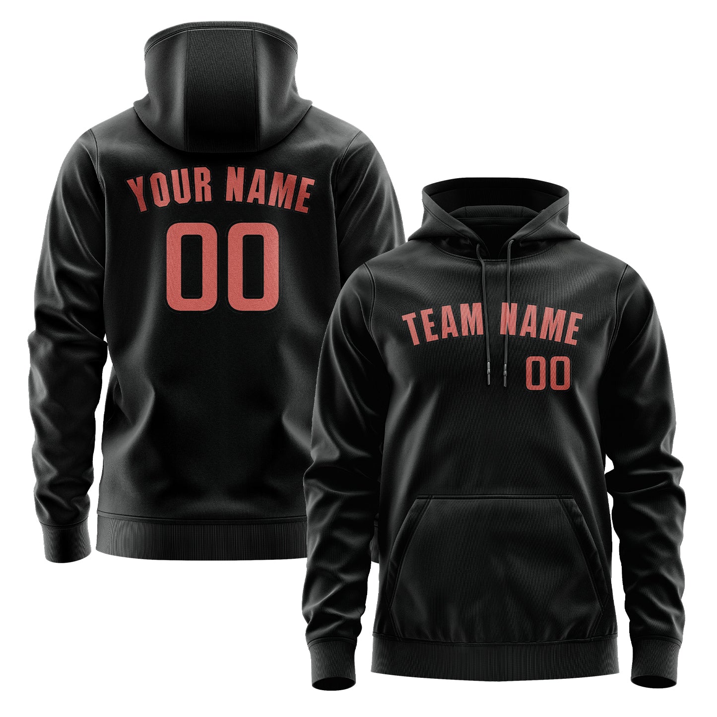 Maßgeschneidertes Schwarz Kupferrose Hoodie