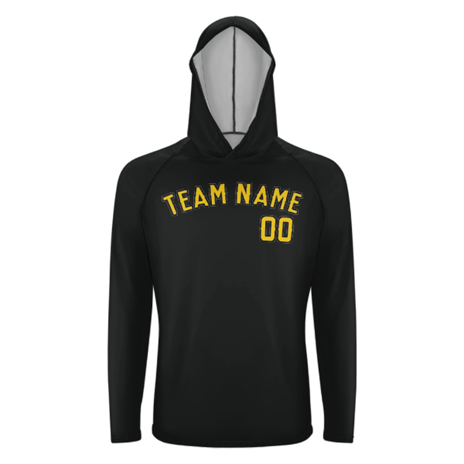 Maßgeschneidertes Schwarz Gold UV-Hoodie