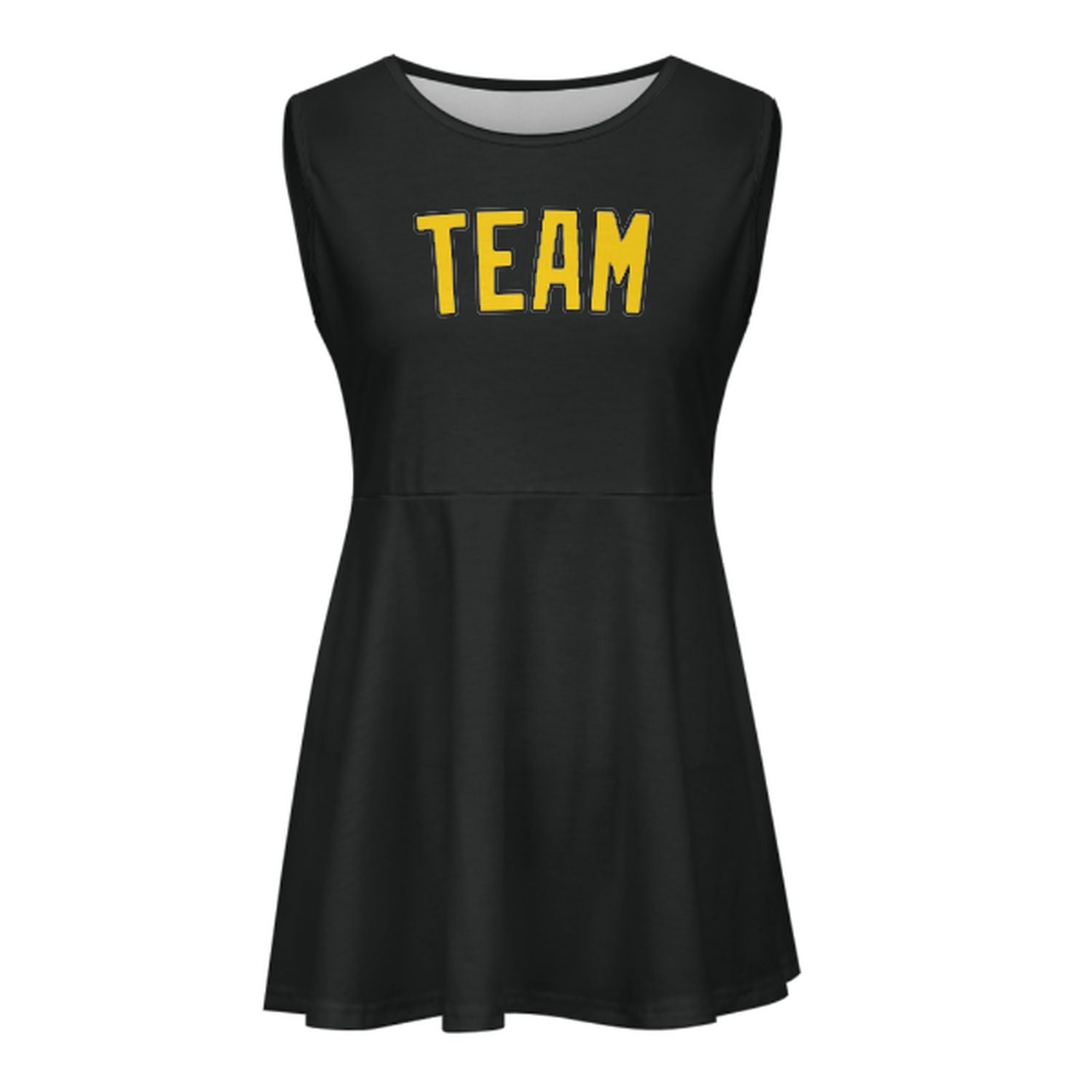 Maßgeschneidertes Schwarz Gold Cheerleader-Kleid