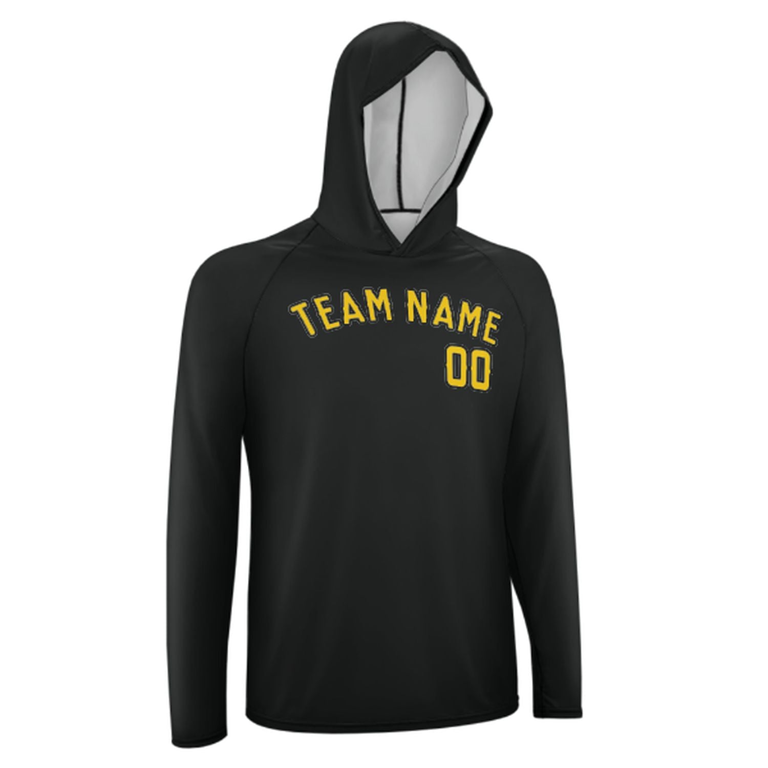 Maßgeschneidertes Schwarz Gold UV-Hoodie
