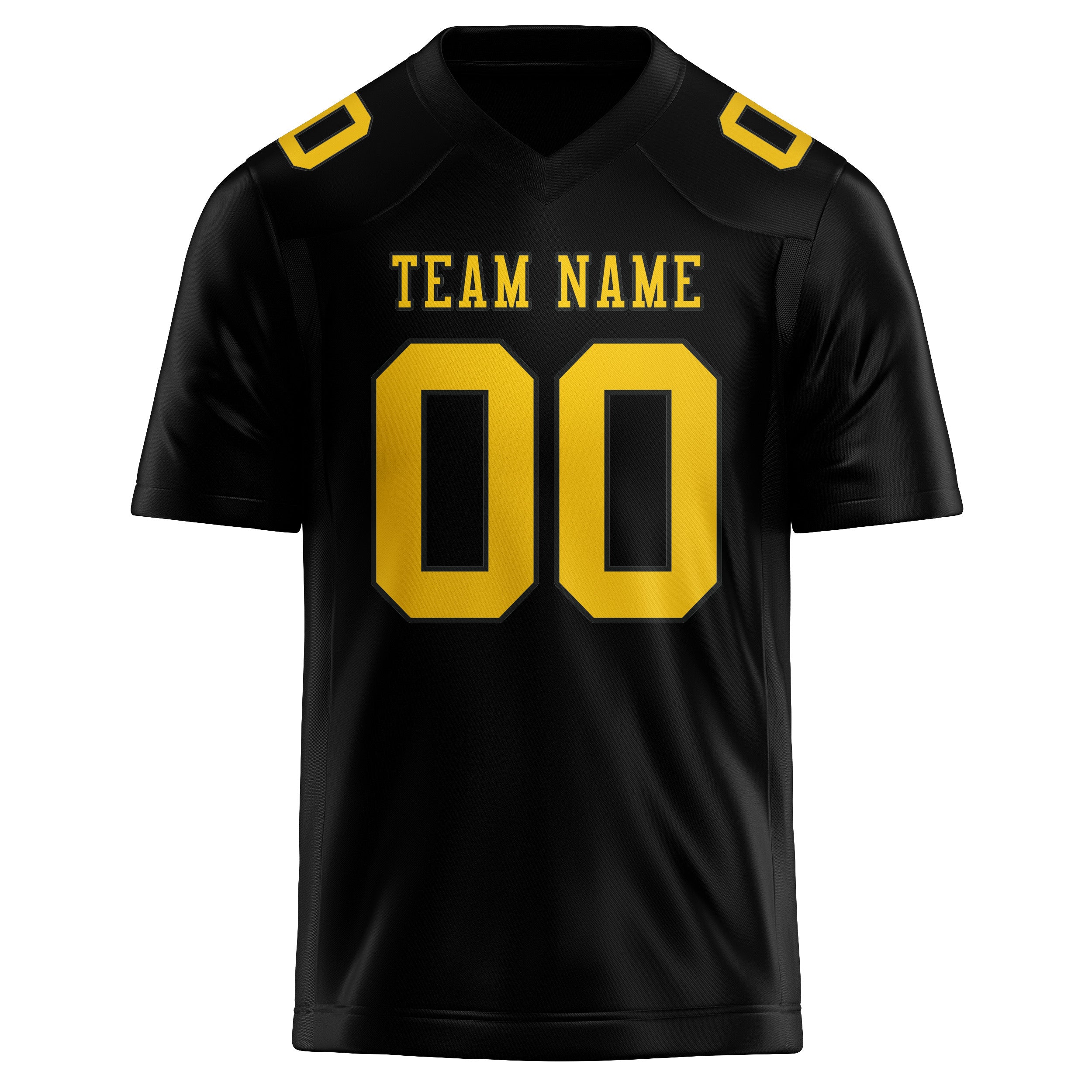 Maßgeschneidertes Professionelles Schwarz Gold Rugbytrikot