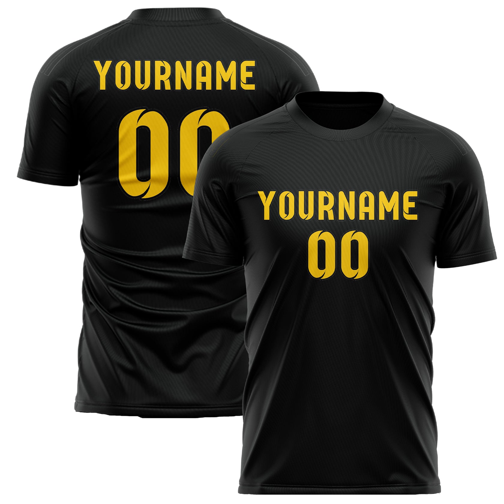 Benutzerdefiniertes Professionelles Schwarz Gold Fußballtrikot