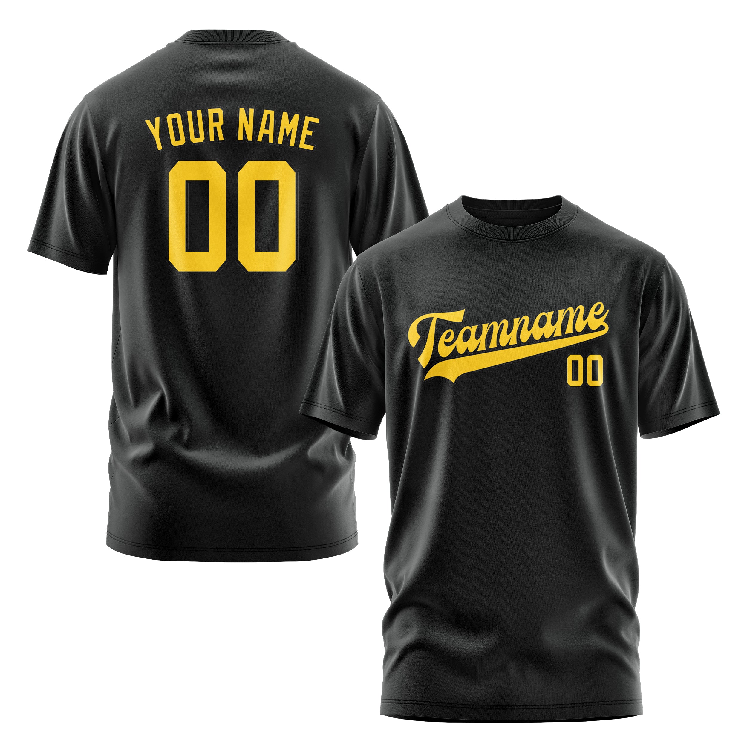 Maßgeschneidertes Schwarz Gold T-Shirt