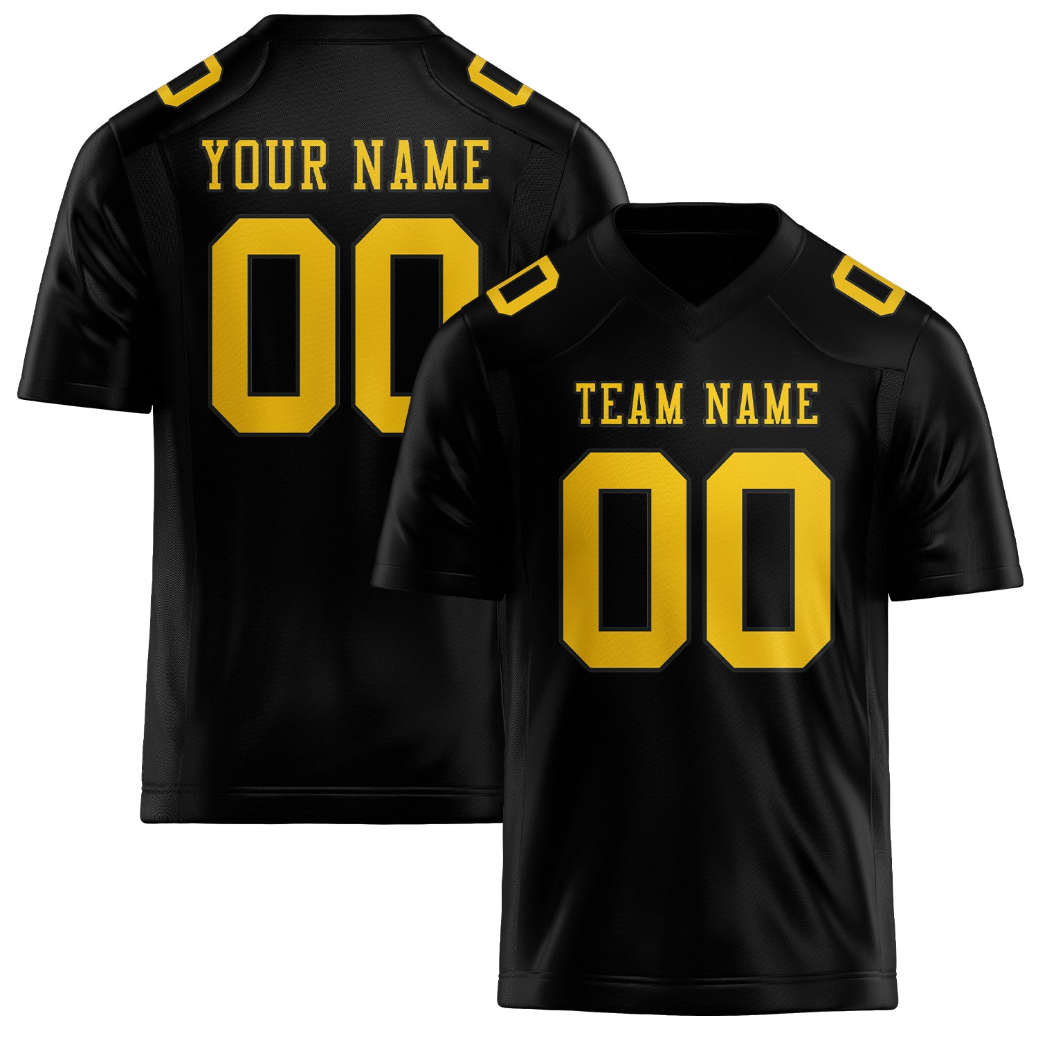 Maßgeschneidertes Professionelles Schwarz Gold Rugbytrikot