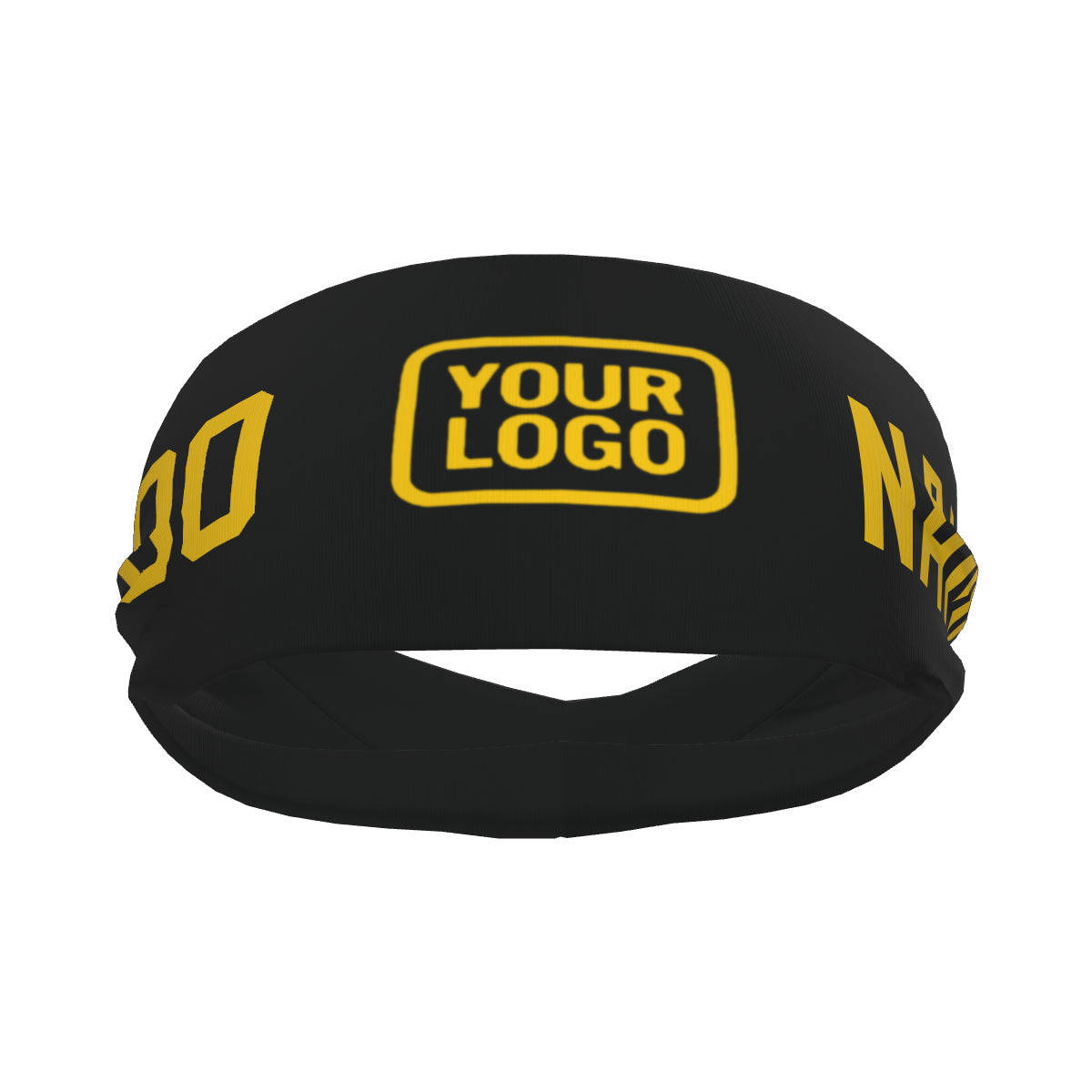 Maßgeschneidertes Schwarz Gold Sport Stirnband
