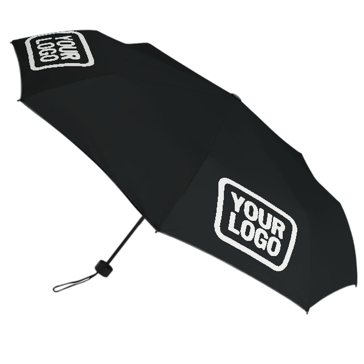 Maßgeschneidertes Schwarz Weiß Automatik-Regenschirm