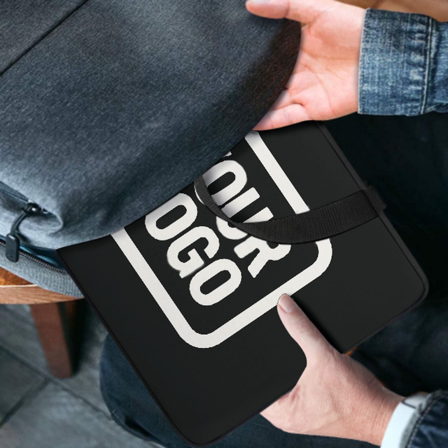 Maßgeschneidertes Schwarz White Laptop Tasche