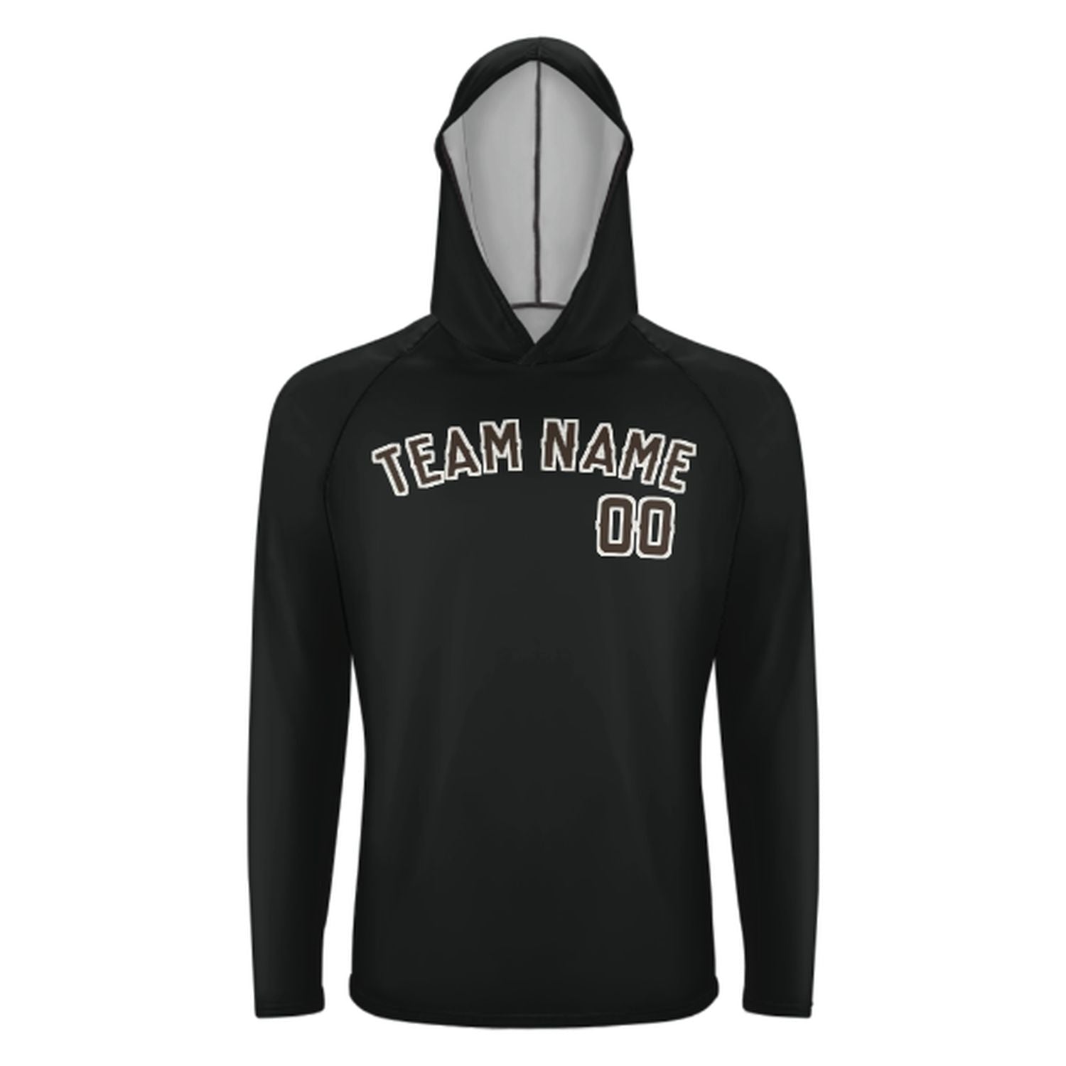 Maßgeschneidertes Schwarz Braun UV-Hoodie
