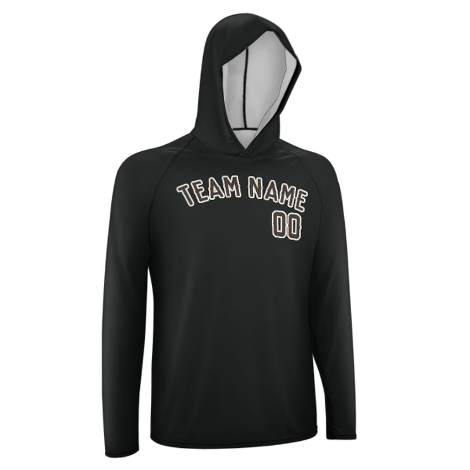 Maßgeschneidertes Schwarz Braun UV-Hoodie