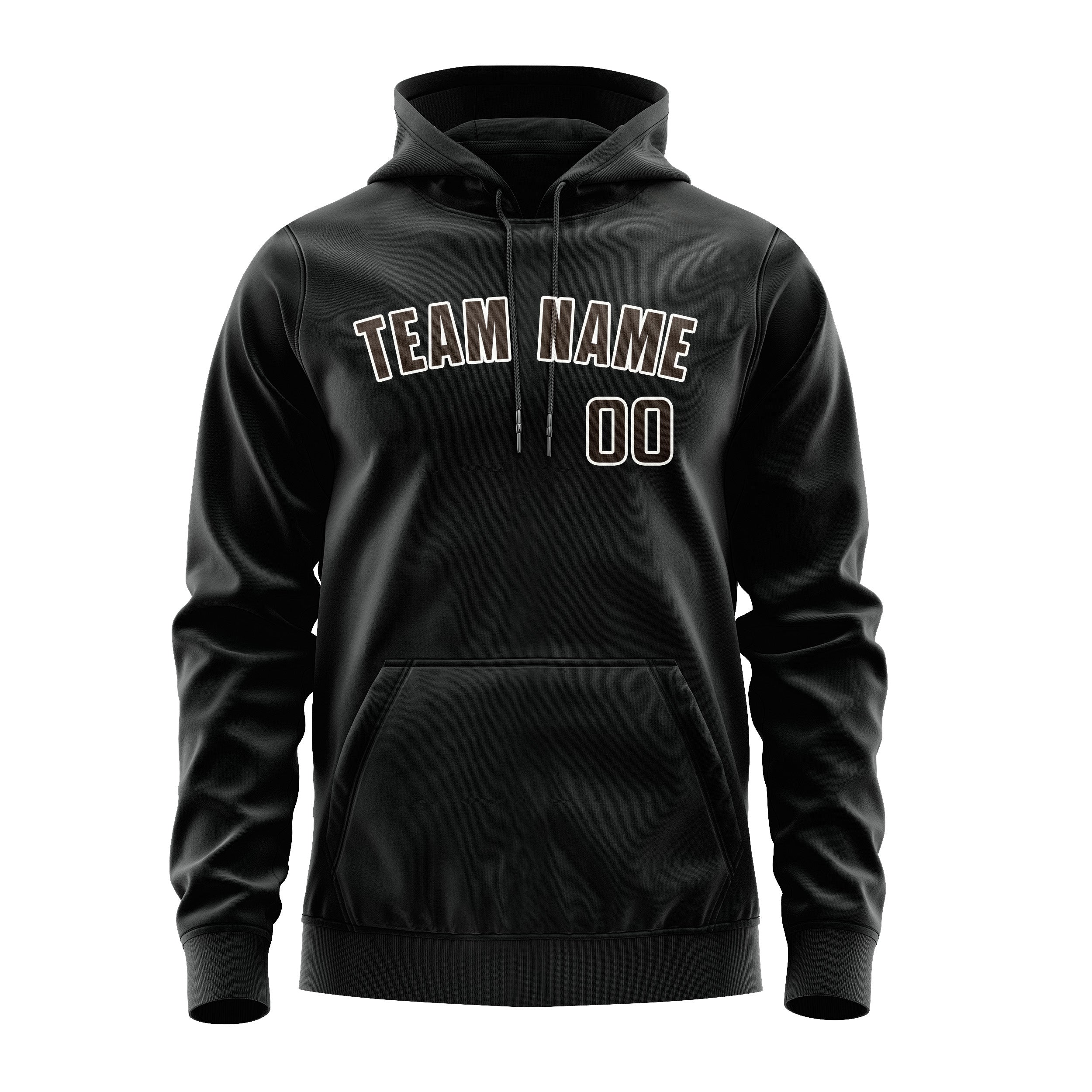 Maßgeschneidertes Schwarz Braun Hoodie