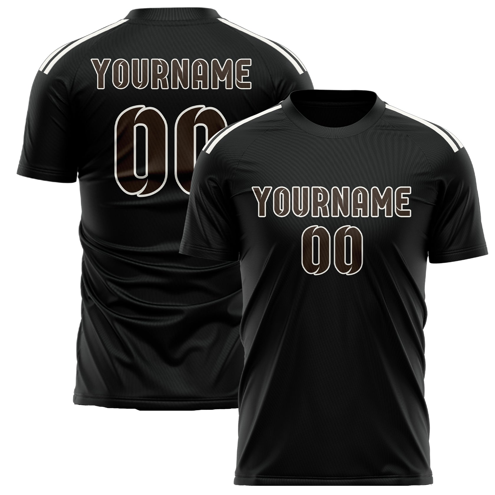 Benutzerdefiniertes Professionelles Schwarz Braun Fußballtrikot