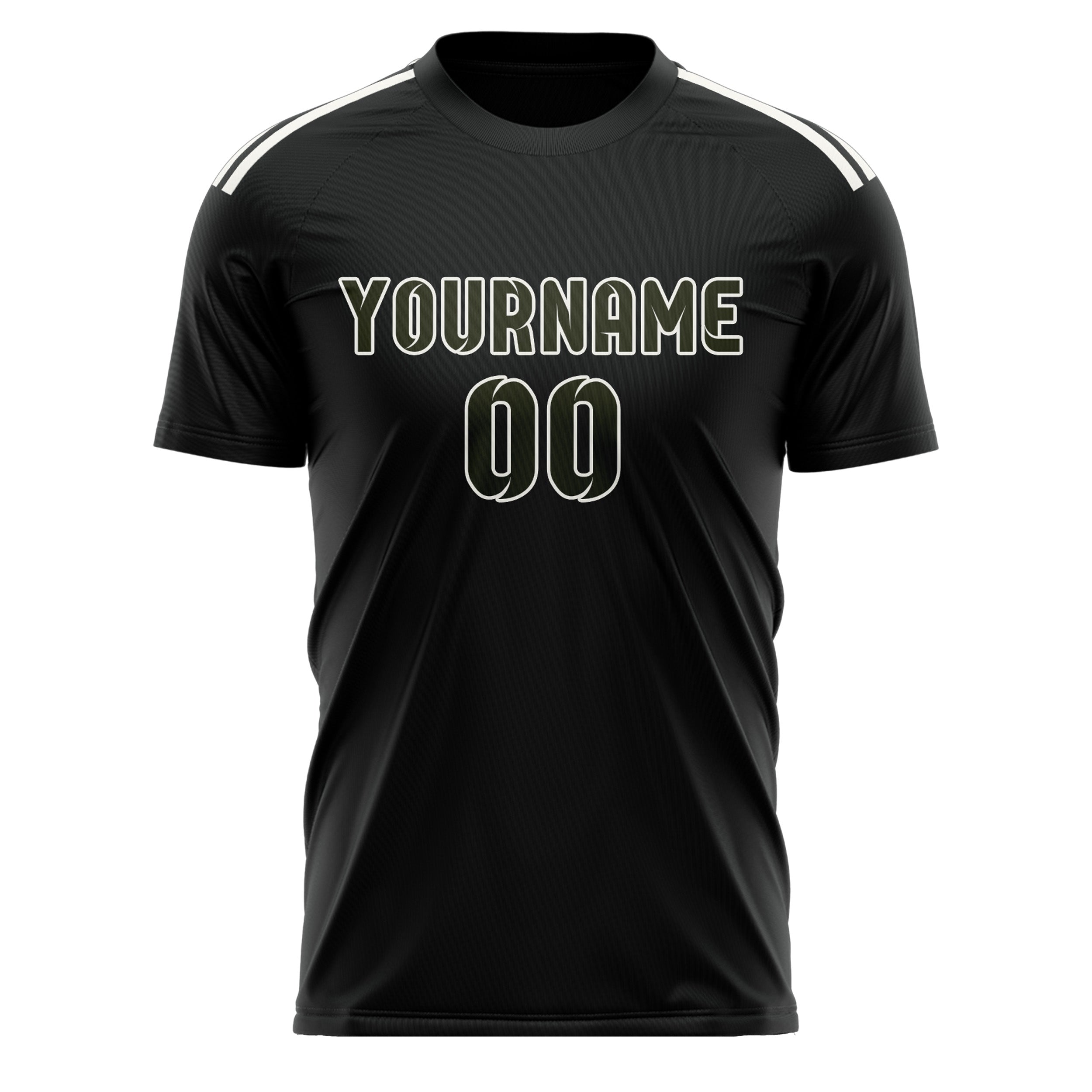 Benutzerdefiniertes Professionelles Schwarz Dunkles Oliv Fußballtrikot