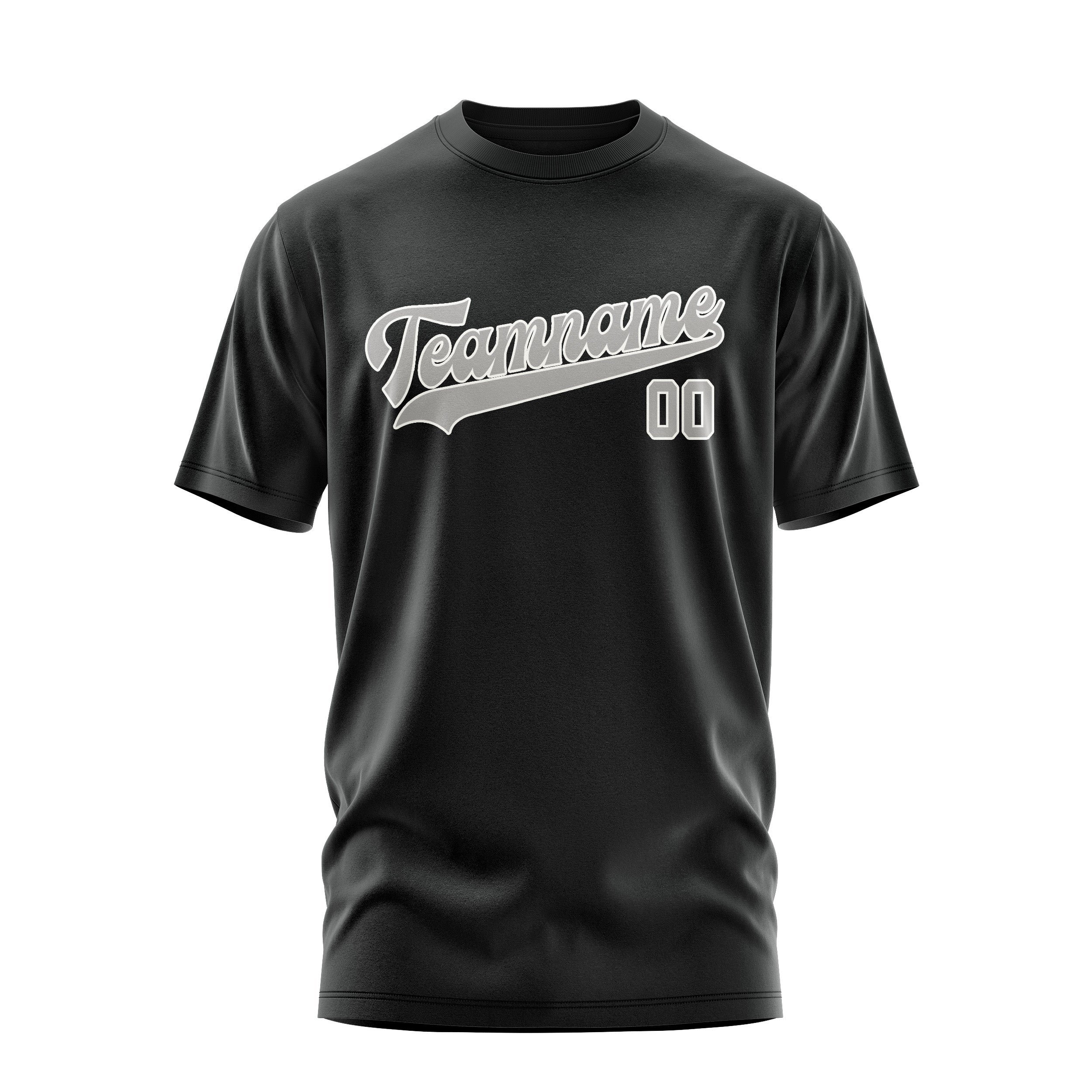 Maßgeschneidertes Schwarz Grau T-Shirt