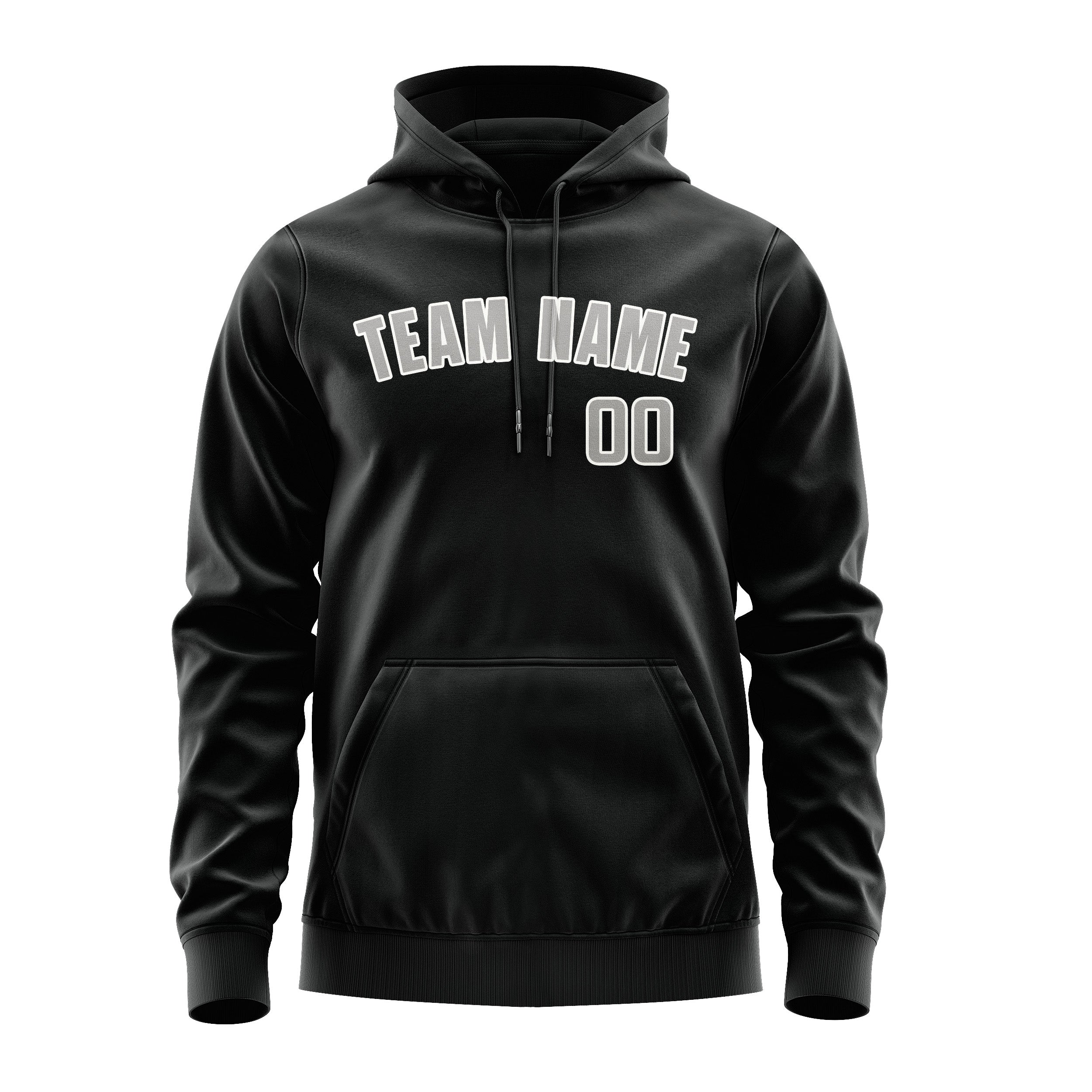 Maßgeschneidertes Schwarz Grau Hoodie
