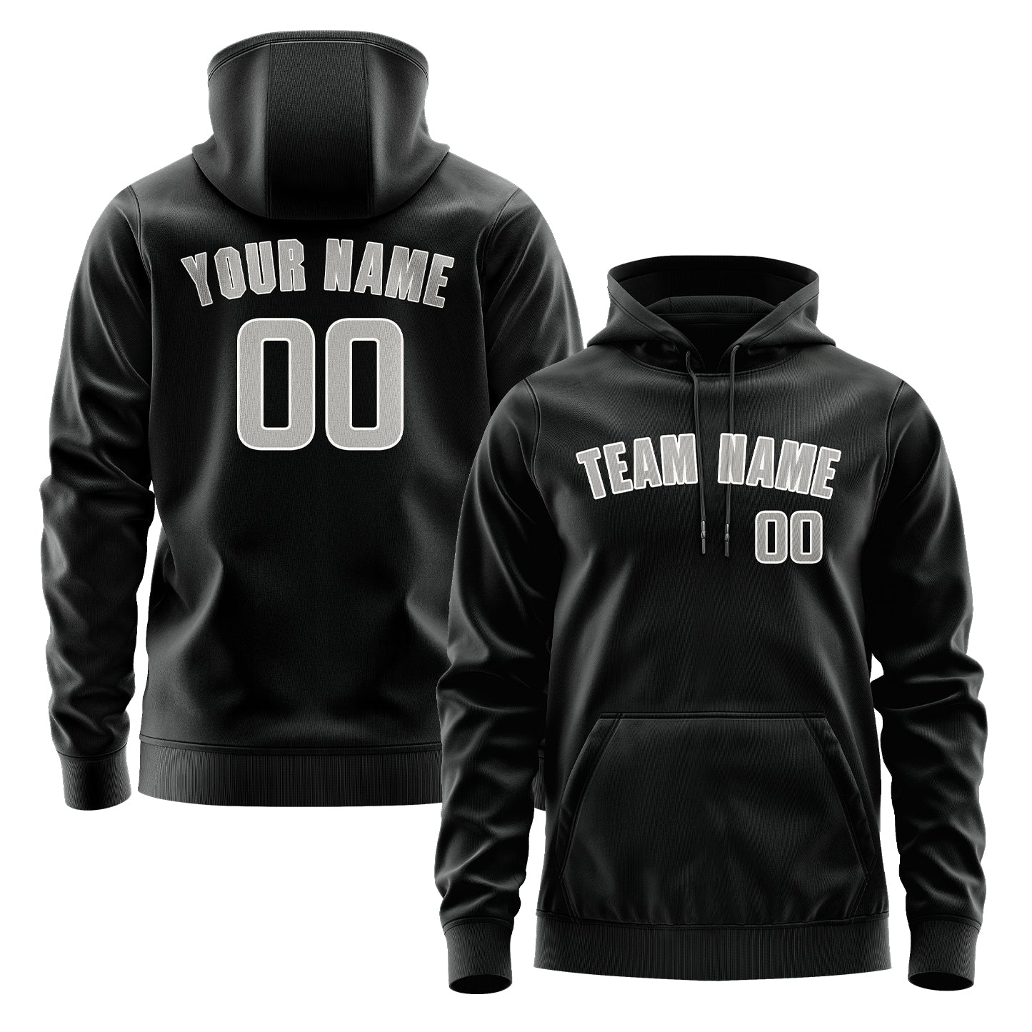 Maßgeschneidertes Schwarz Grau Hoodie