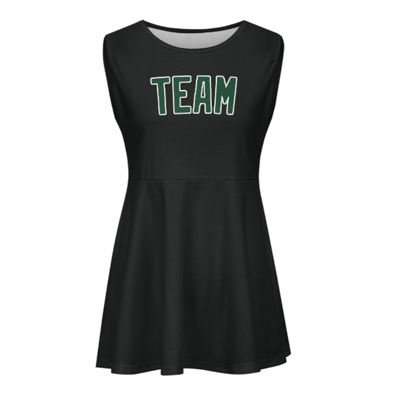 Maßgeschneidertes Schwarz Moosgrün Cheerleader-Kleid