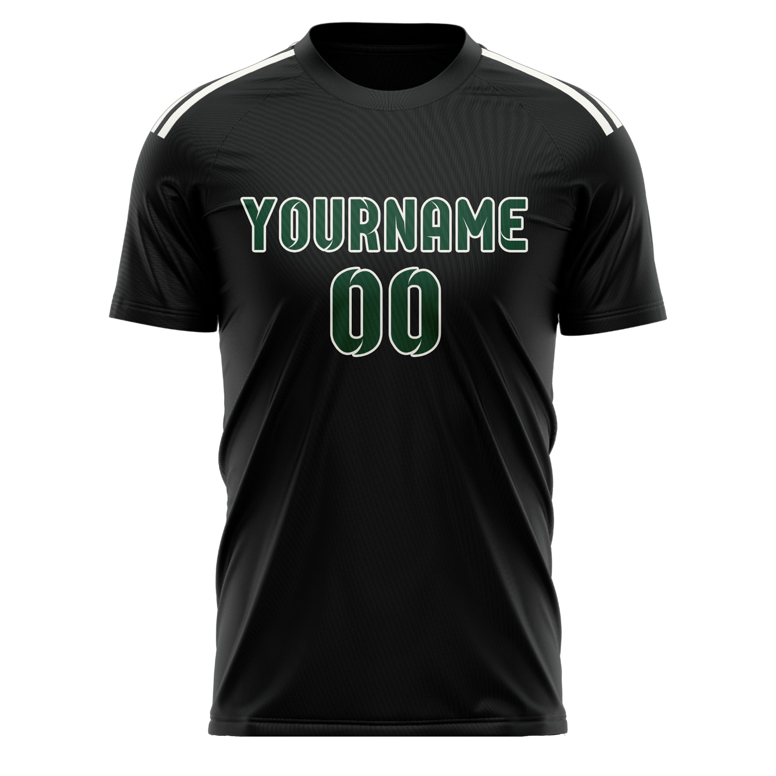 Benutzerdefiniertes Professionelles Schwarz Moosgrün Fußballtrikot