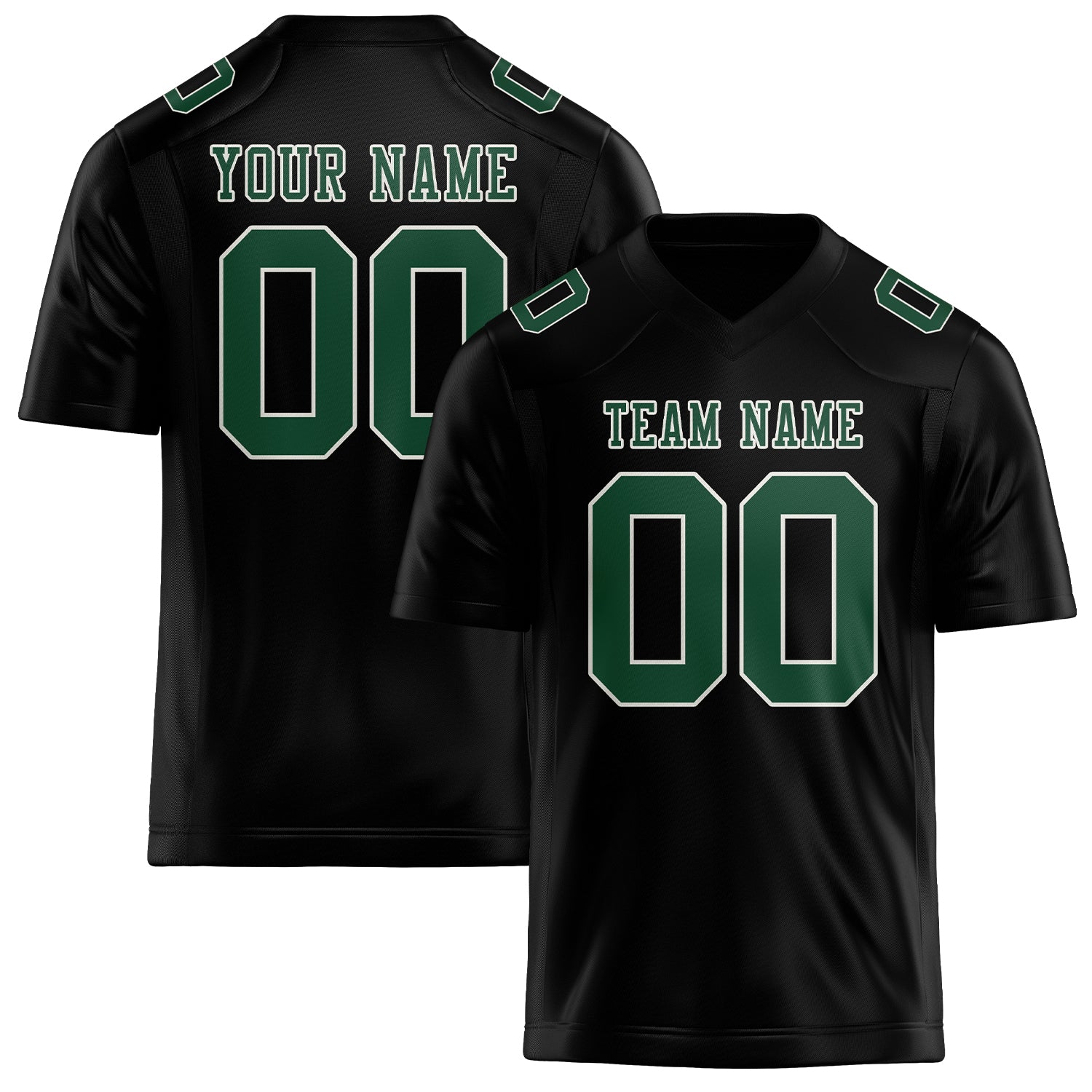 Maßgeschneidertes Professionelles Schwarz Moosgrün Rugbytrikot