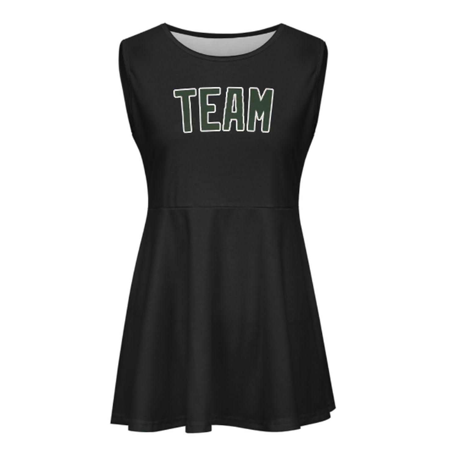 Maßgeschneidertes Schwarz Tannengrün Cheerleader-Kleid