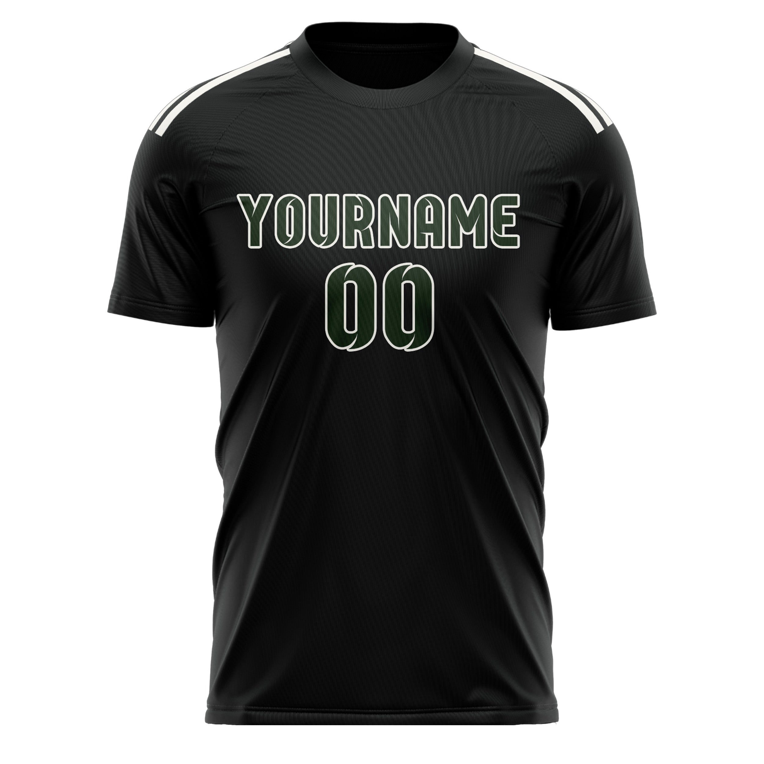 Benutzerdefiniertes Professionelles Schwarz Tannengrün Fußballtrikot