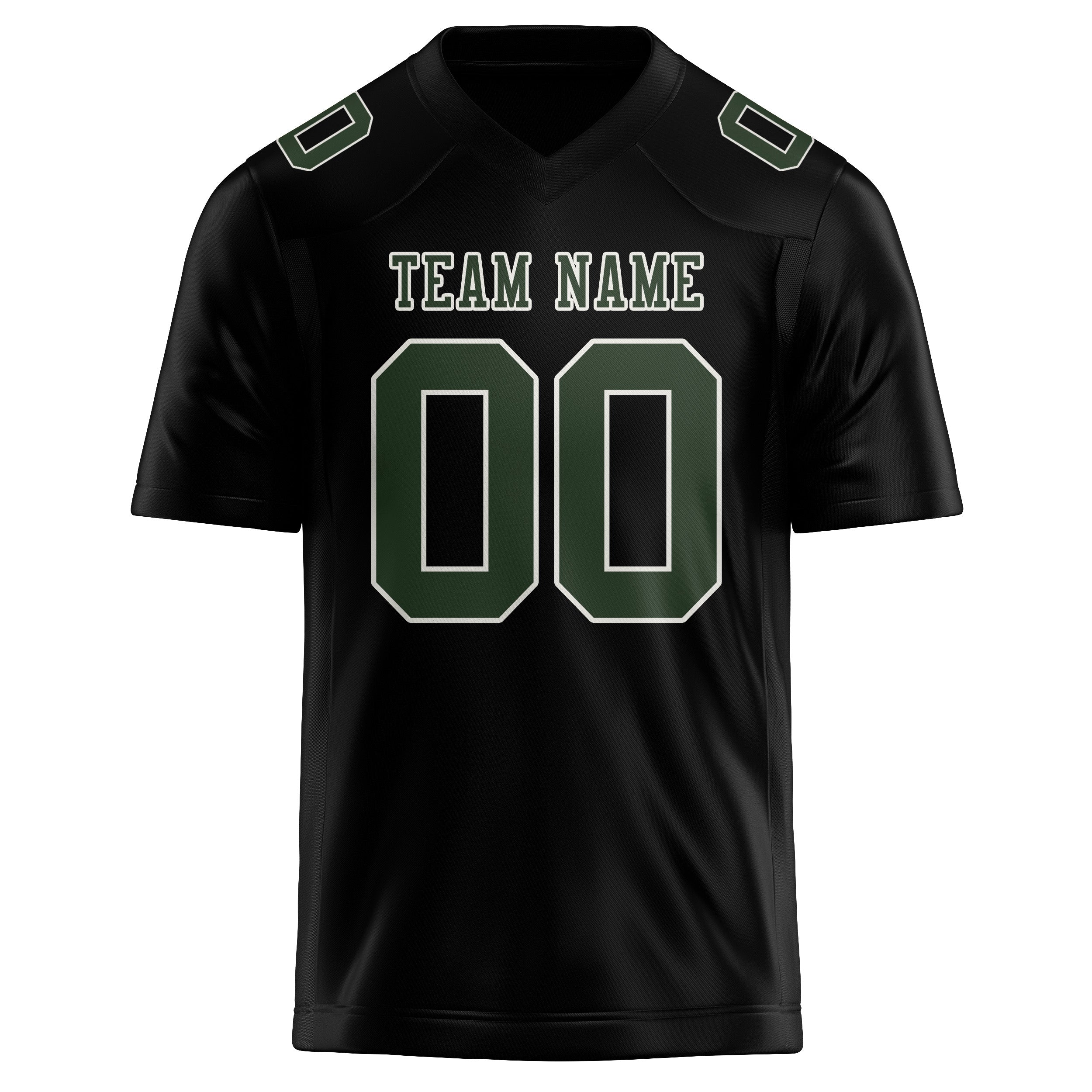 Maßgeschneidertes Professionelles Schwarz Tannengrün Rugbytrikot
