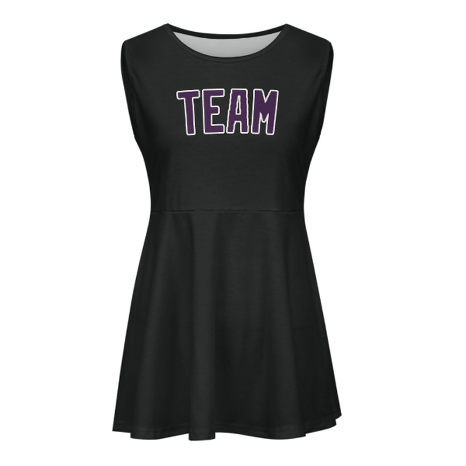 Maßgeschneidertes Schwarz Lila Cheerleader-Kleid