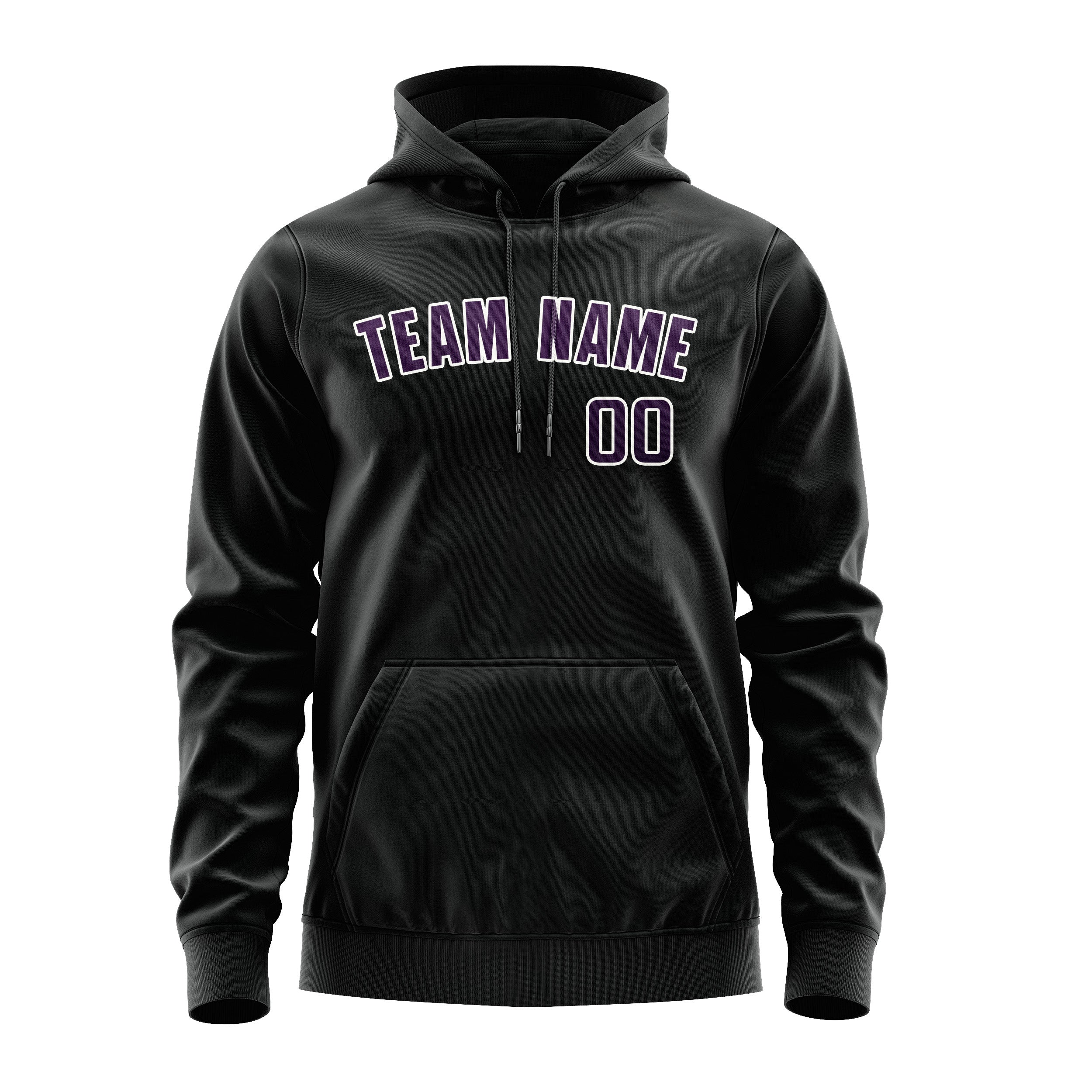Maßgeschneidertes Schwarz Lila Hoodie