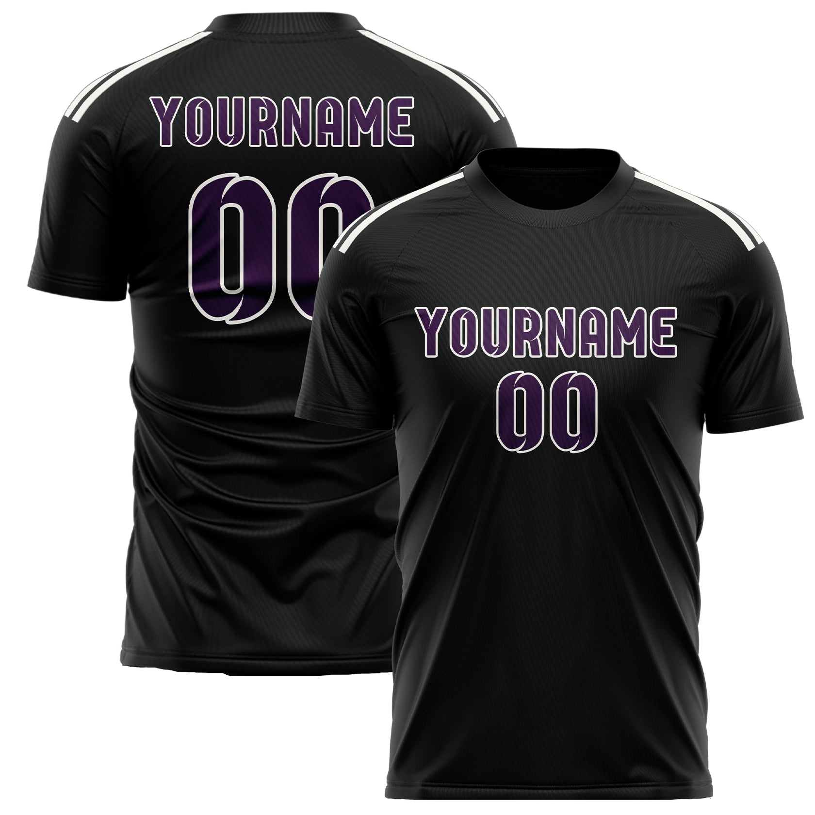 Benutzerdefiniertes Professionelles Schwarz Lila Fußballtrikot
