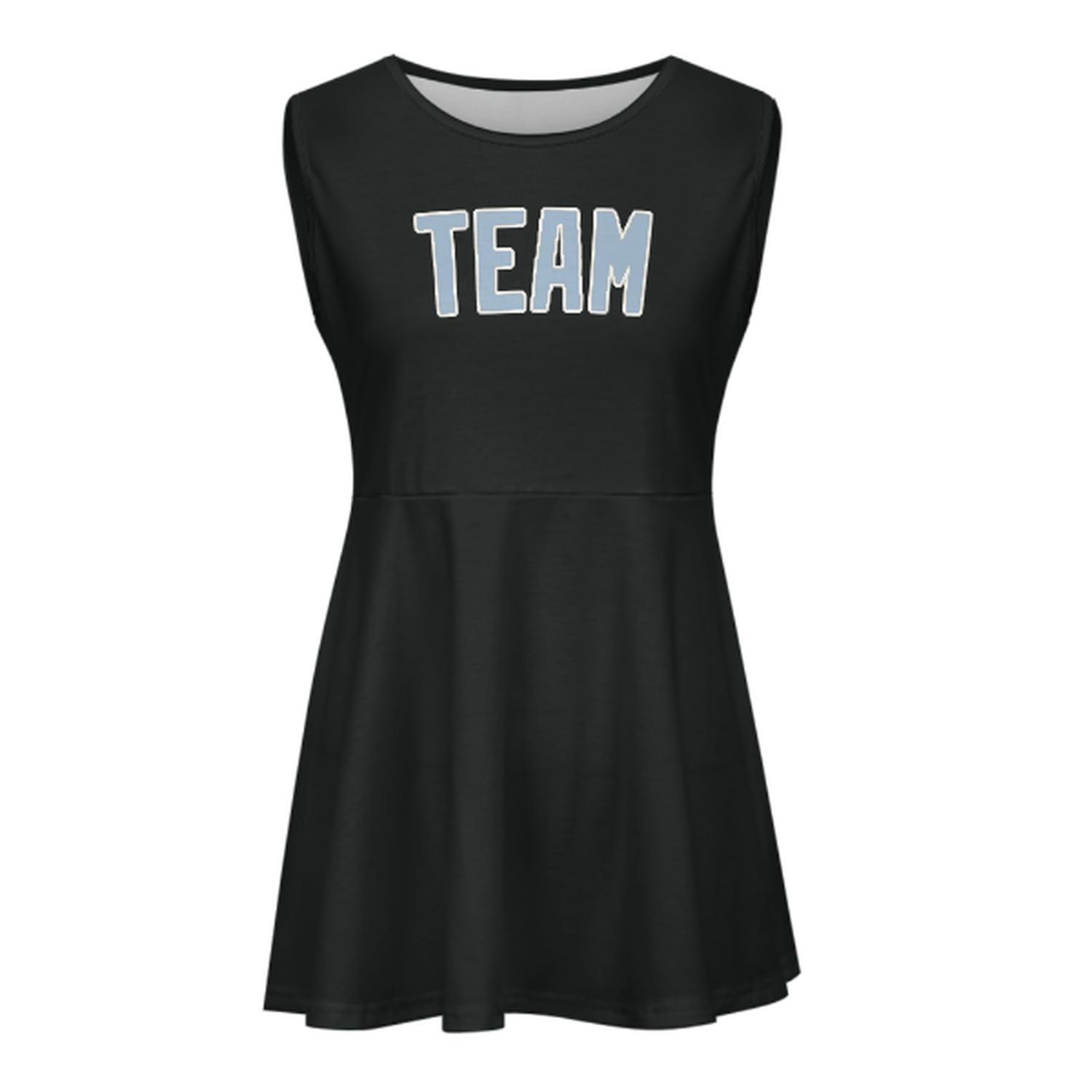 Maßgeschneidertes Schwarz Hellblau Cheerleader-Kleid