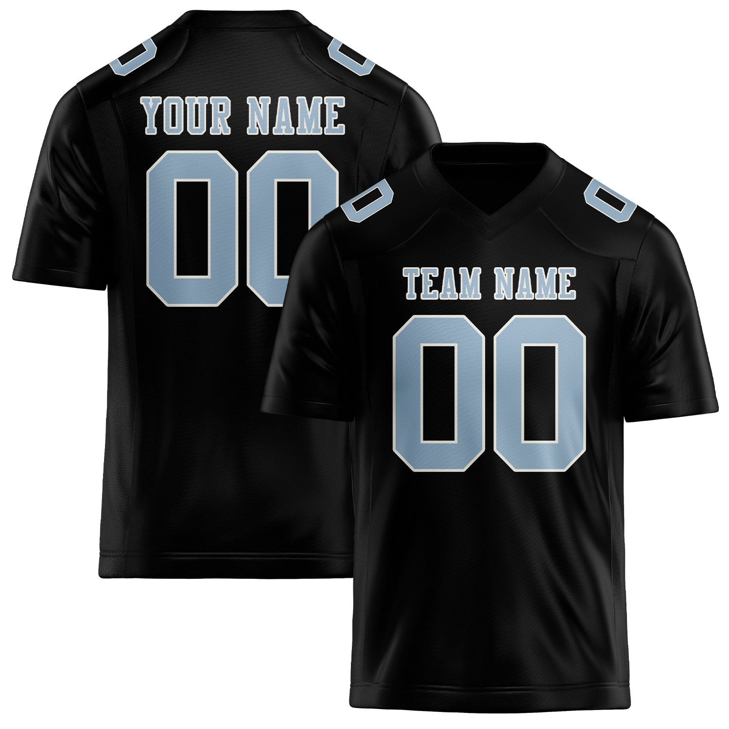 Maßgeschneidertes Professionelles Schwarz Hellblau Rugbytrikot