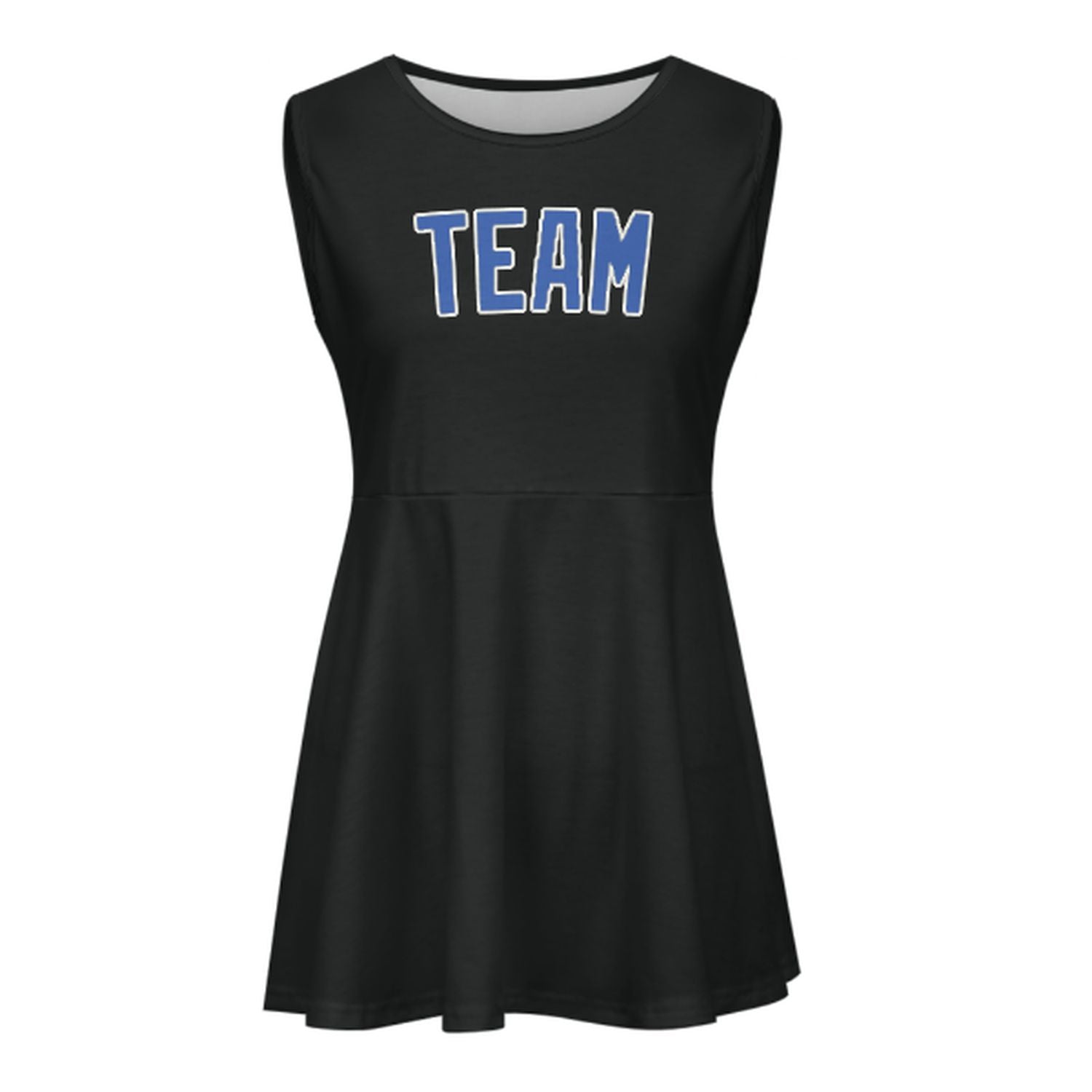 Maßgeschneidertes Schwarz Himmelblau Cheerleader-Kleid