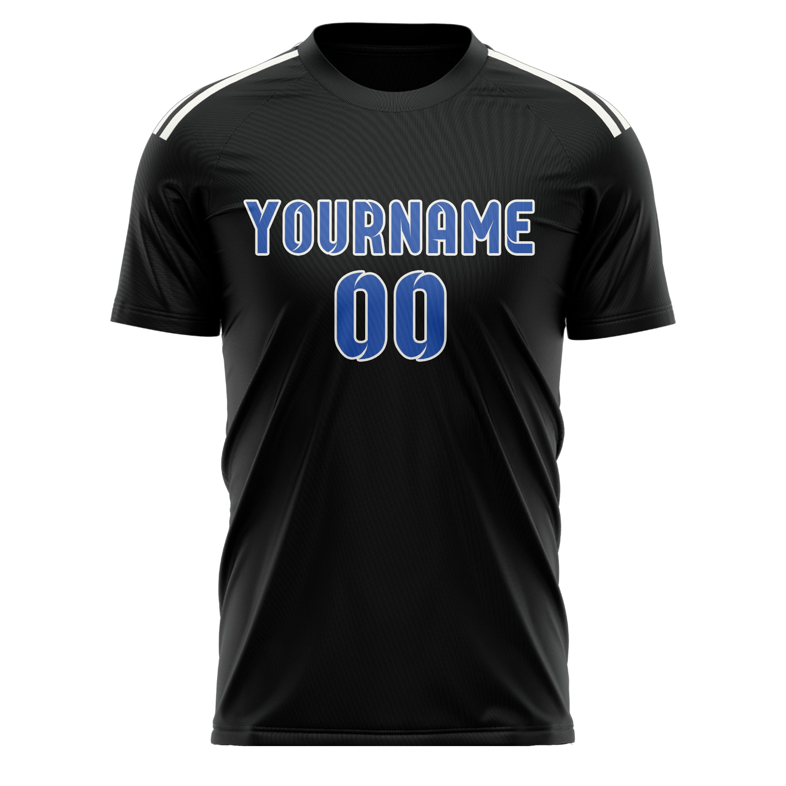 Benutzerdefiniertes Professionelles Schwarz Himmelblau Fußballtrikot