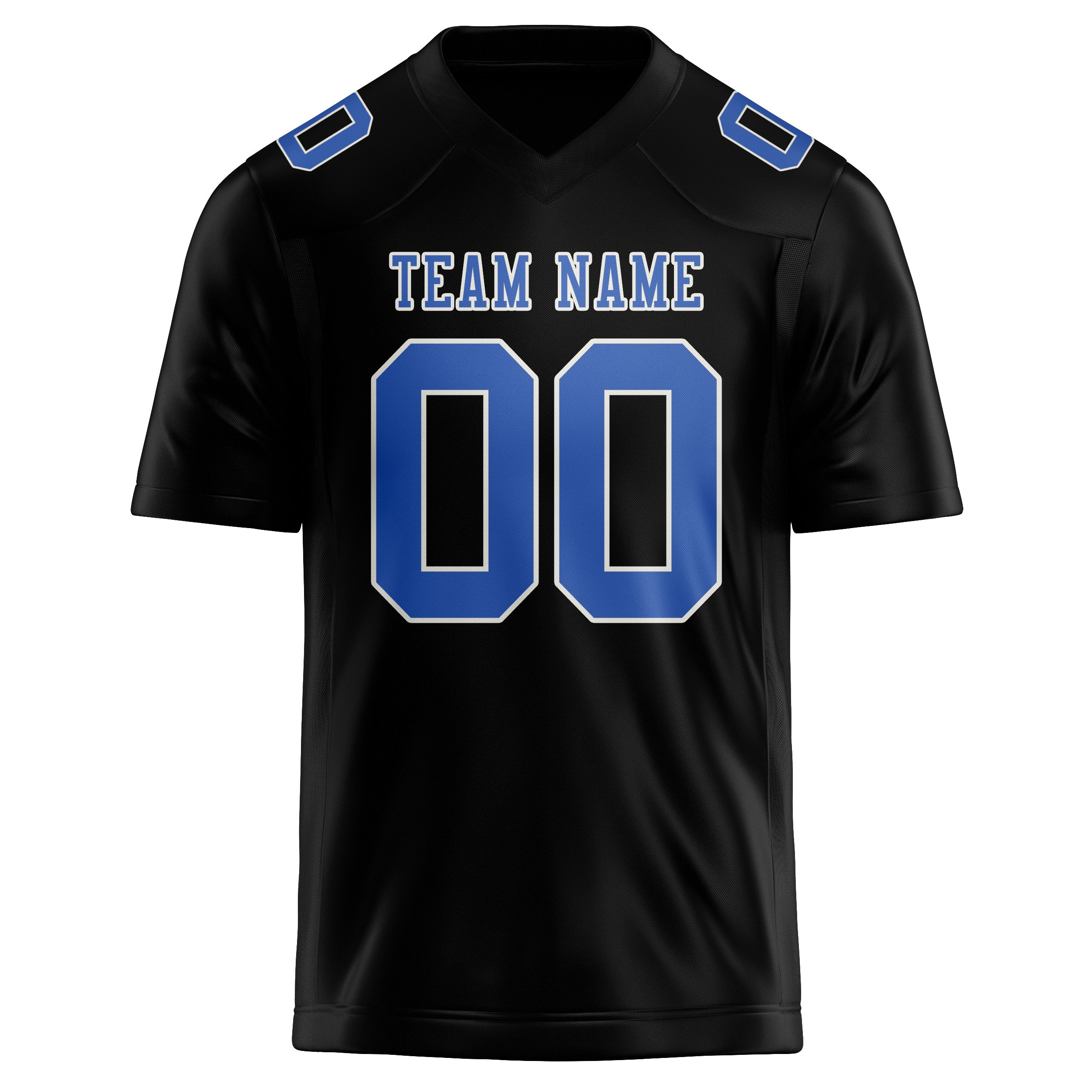 Maßgeschneidertes Professionelles Schwarz Himmelblau Rugbytrikot
