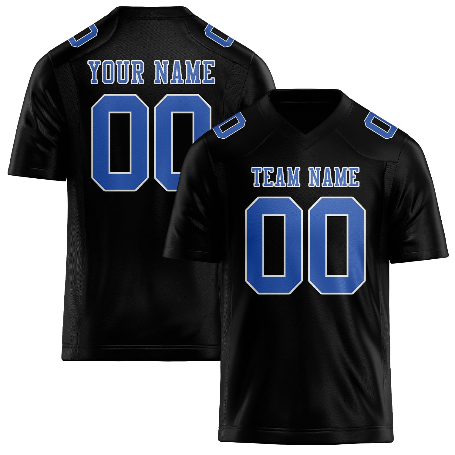 Maßgeschneidertes Professionelles Schwarz Himmelblau Rugbytrikot