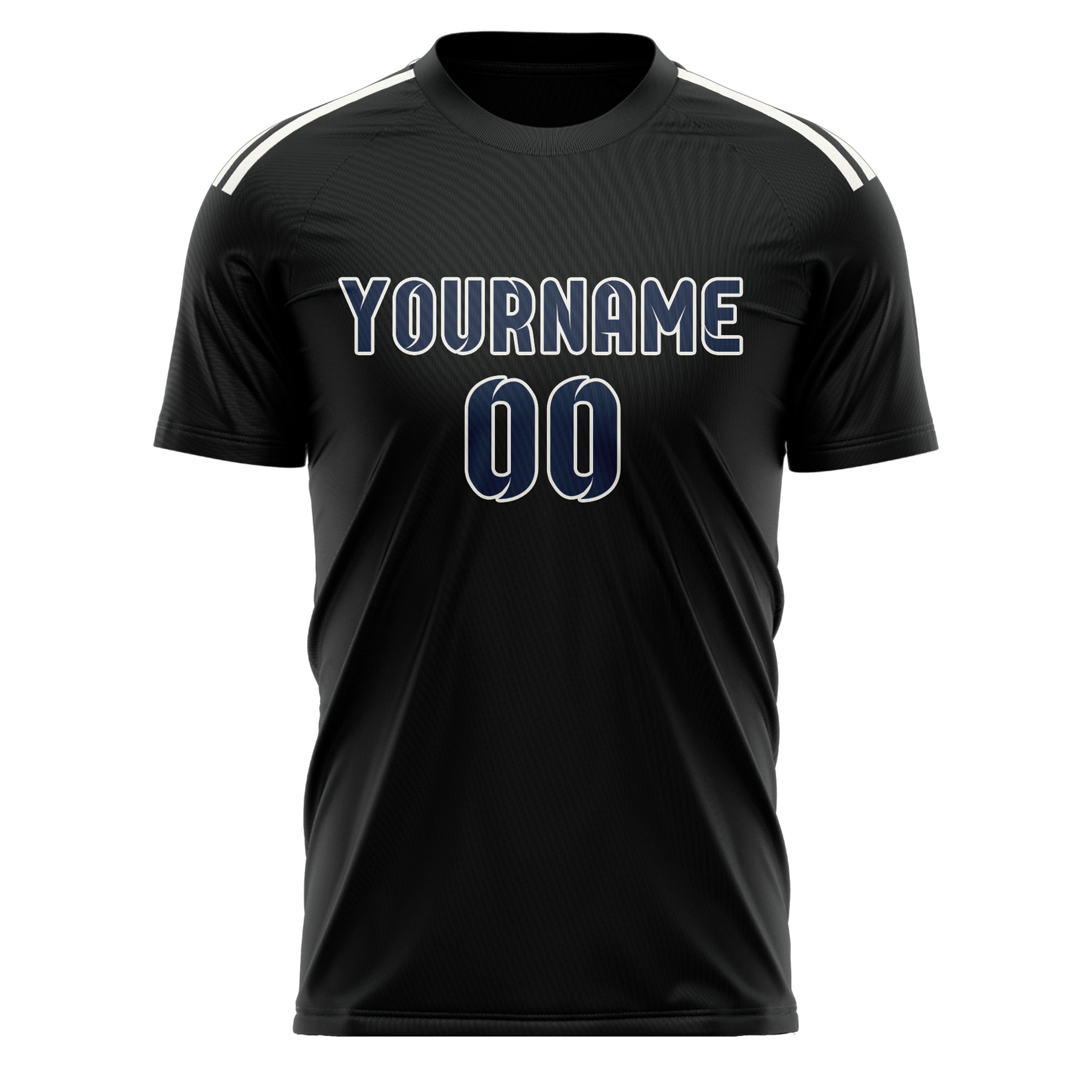 Benutzerdefiniertes Professionelles Schwarz Marineblau Fußballtrikot