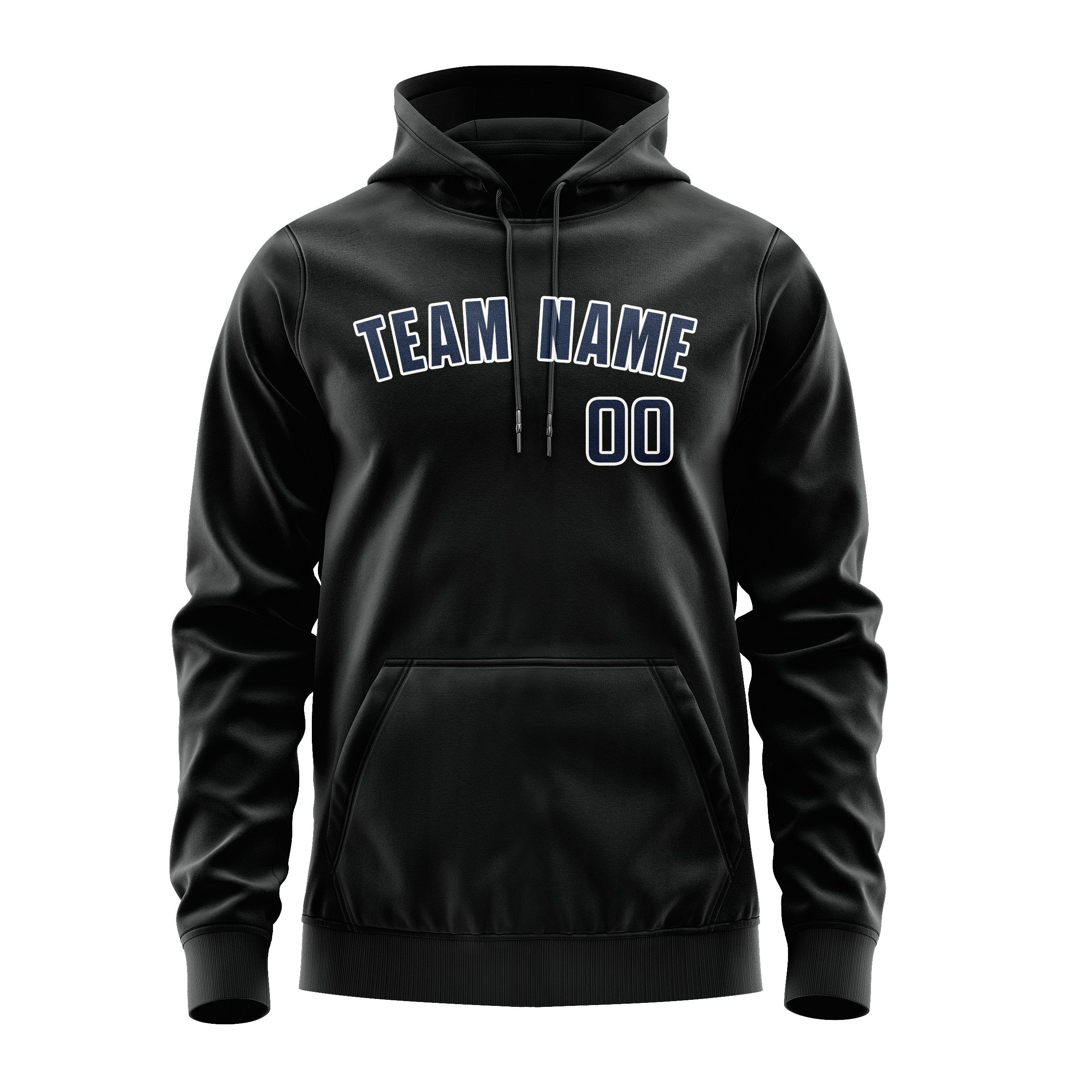 Maßgeschneidertes Schwarz Marineblau Hoodie